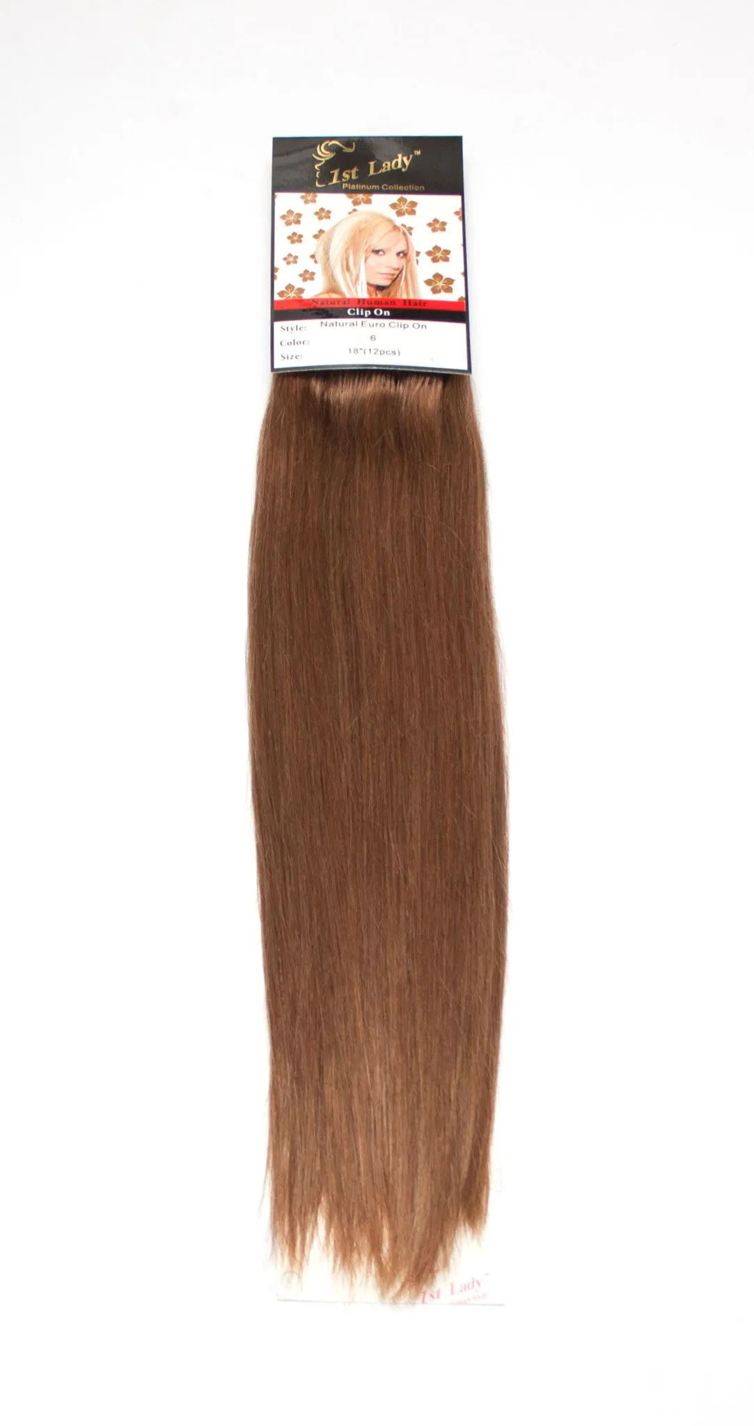 1st Lady Natural Euro Human Hair Blended Clip on Hair Extensions 18" (12Pcs)