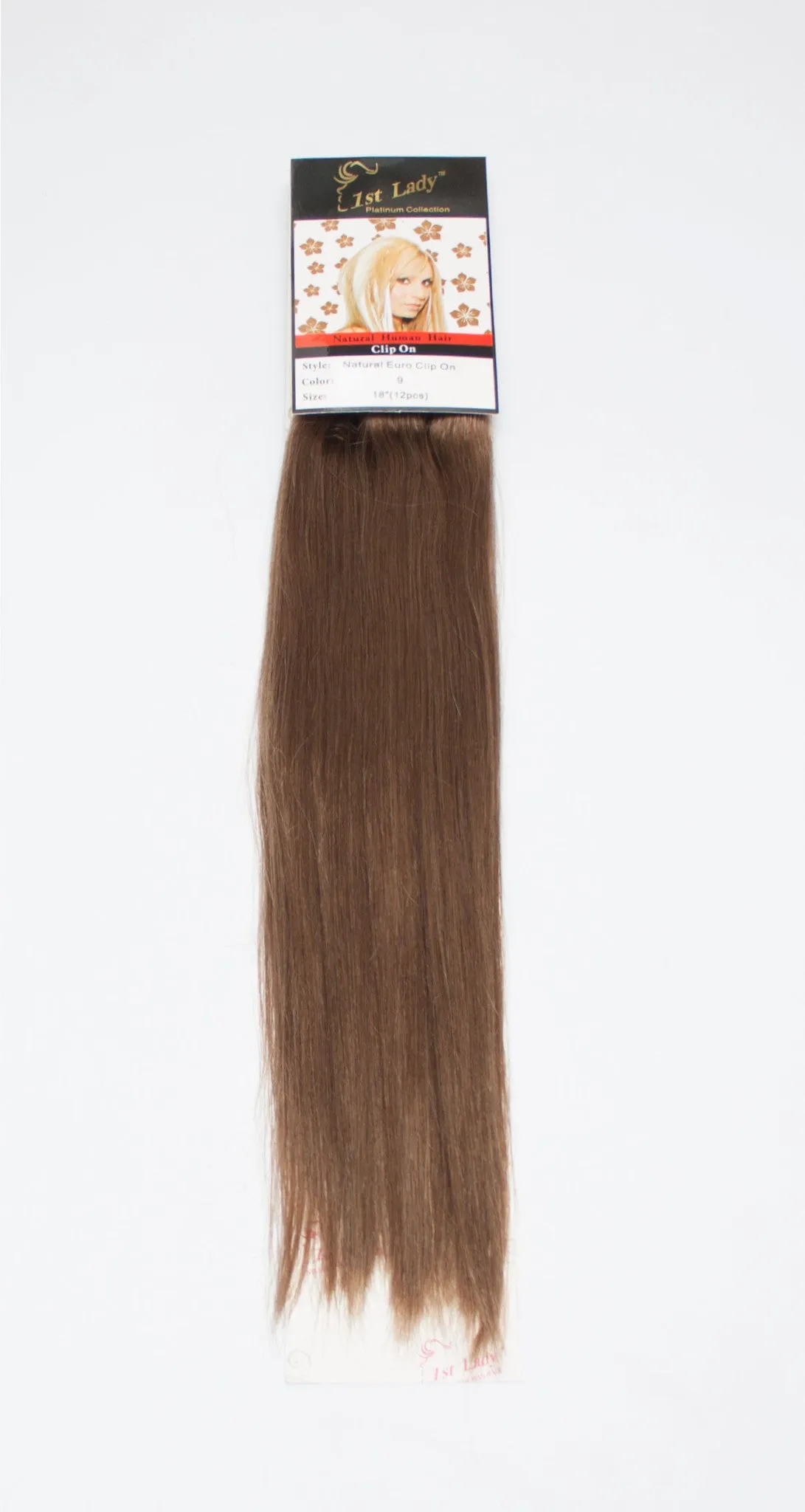 1st Lady Natural Euro Human Hair Blended Clip on Hair Extensions 18" (12Pcs)