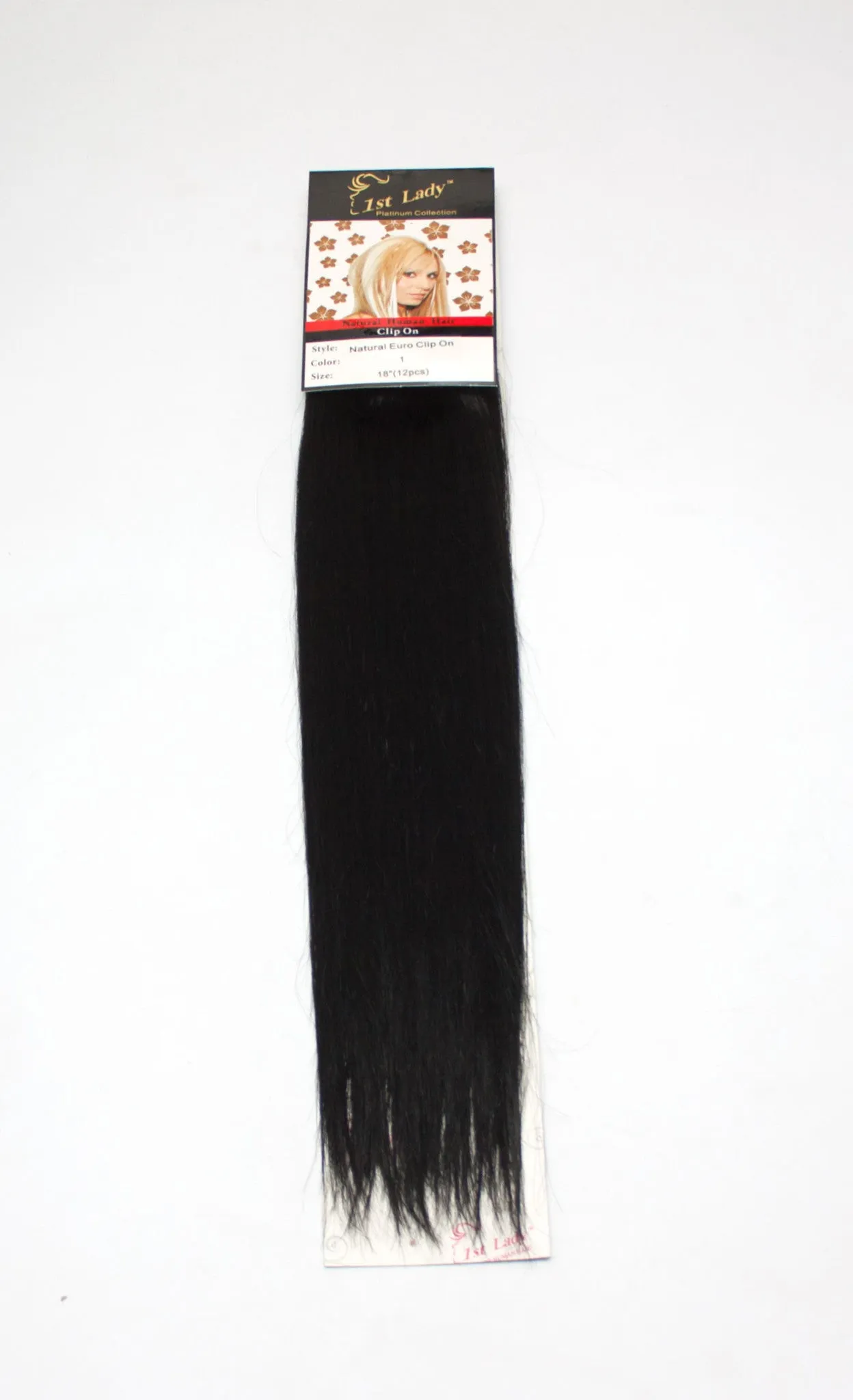 1st Lady Natural Euro Human Hair Blended Clip on Hair Extensions 18" (12Pcs)