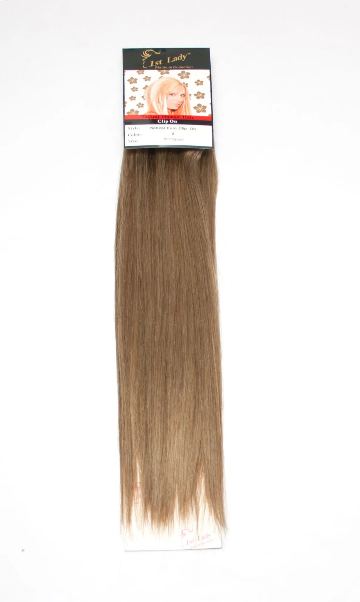 1st Lady Natural Euro Human Hair Blended Clip on Hair Extensions 18" (12Pcs)