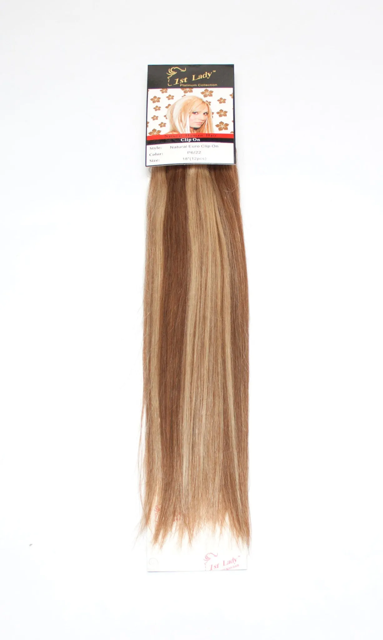 1st Lady Natural Euro Human Hair Blended Clip on Hair Extensions 18" (12Pcs)