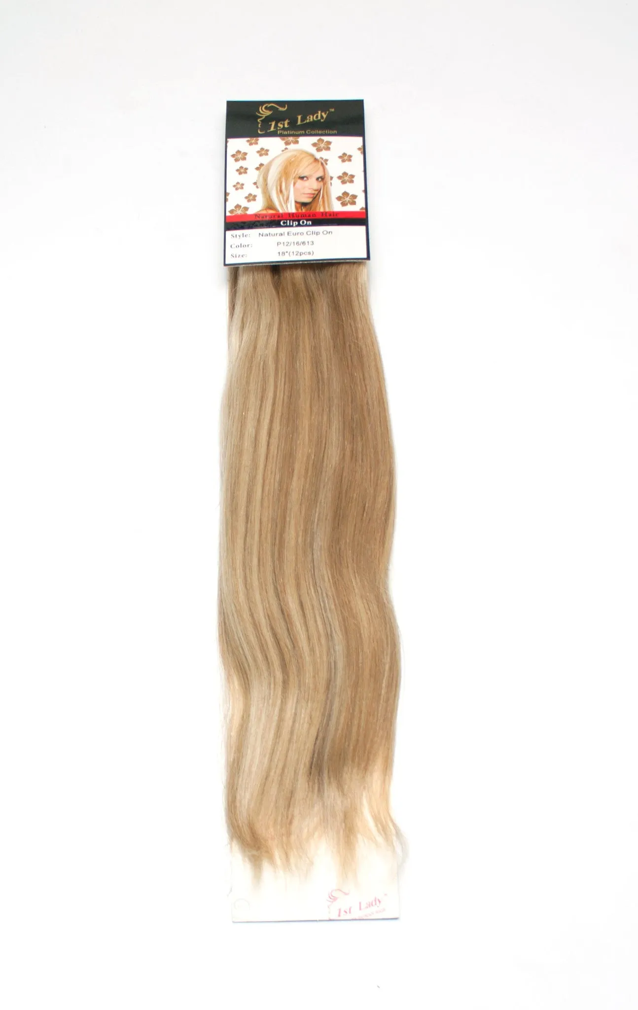 1st Lady Natural Euro Human Hair Blended Clip on Hair Extensions 18" (12Pcs)