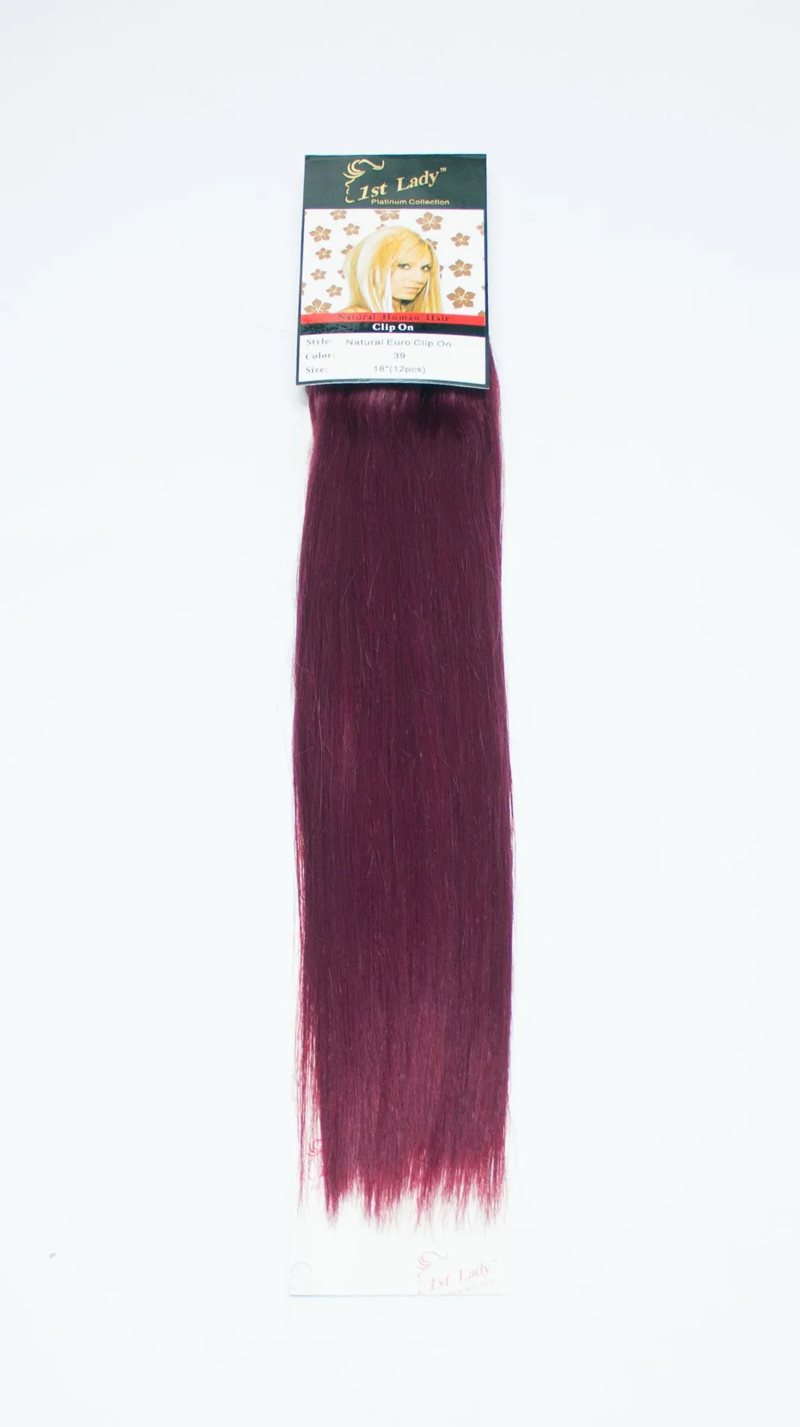 1st Lady Natural Euro Human Hair Blended Clip on Hair Extensions 18" (12Pcs)