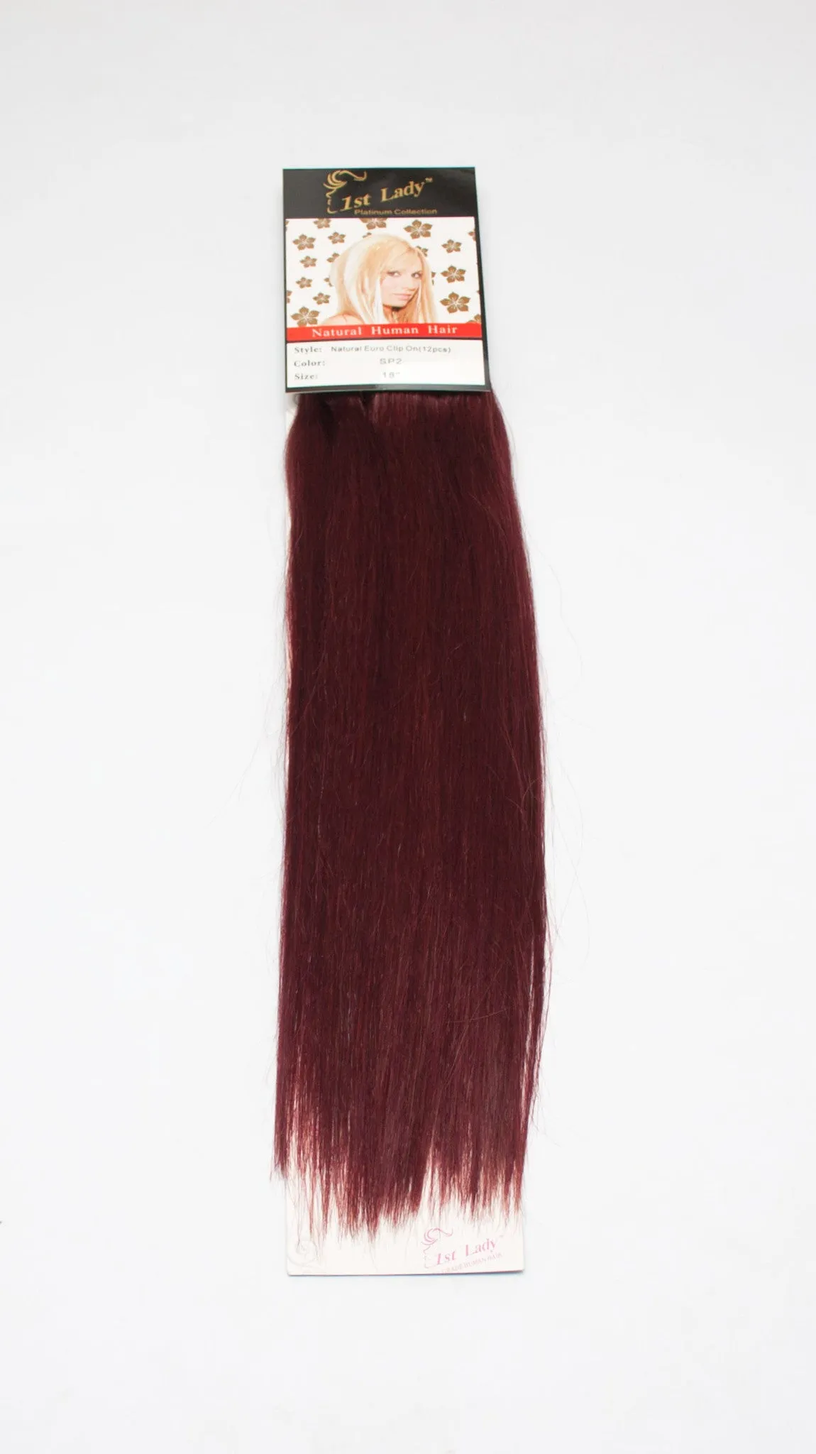 1st Lady Natural Euro Human Hair Blended Clip on Hair Extensions 18" (12Pcs)