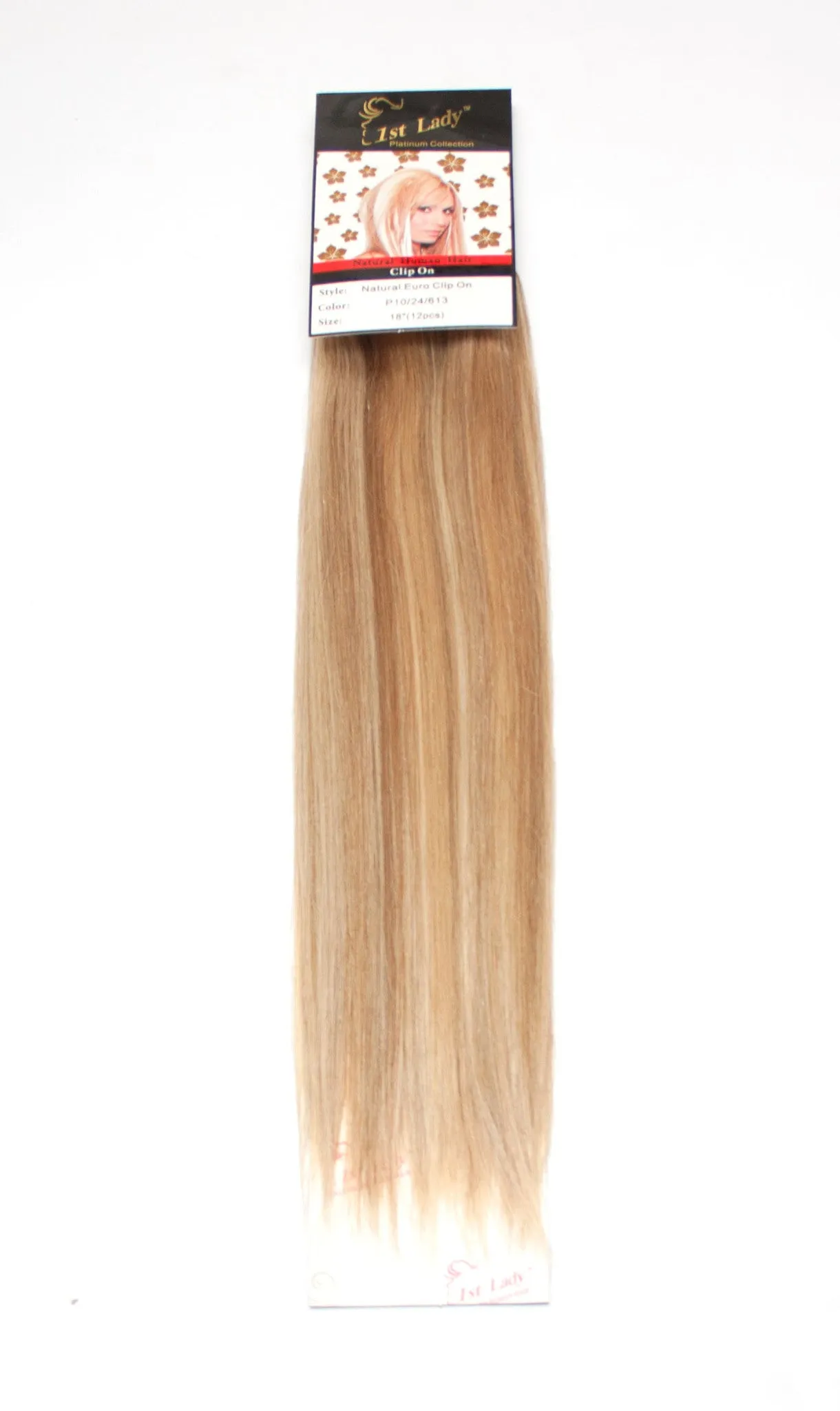1st Lady Natural Euro Human Hair Blended Clip on Hair Extensions 18" (12Pcs)