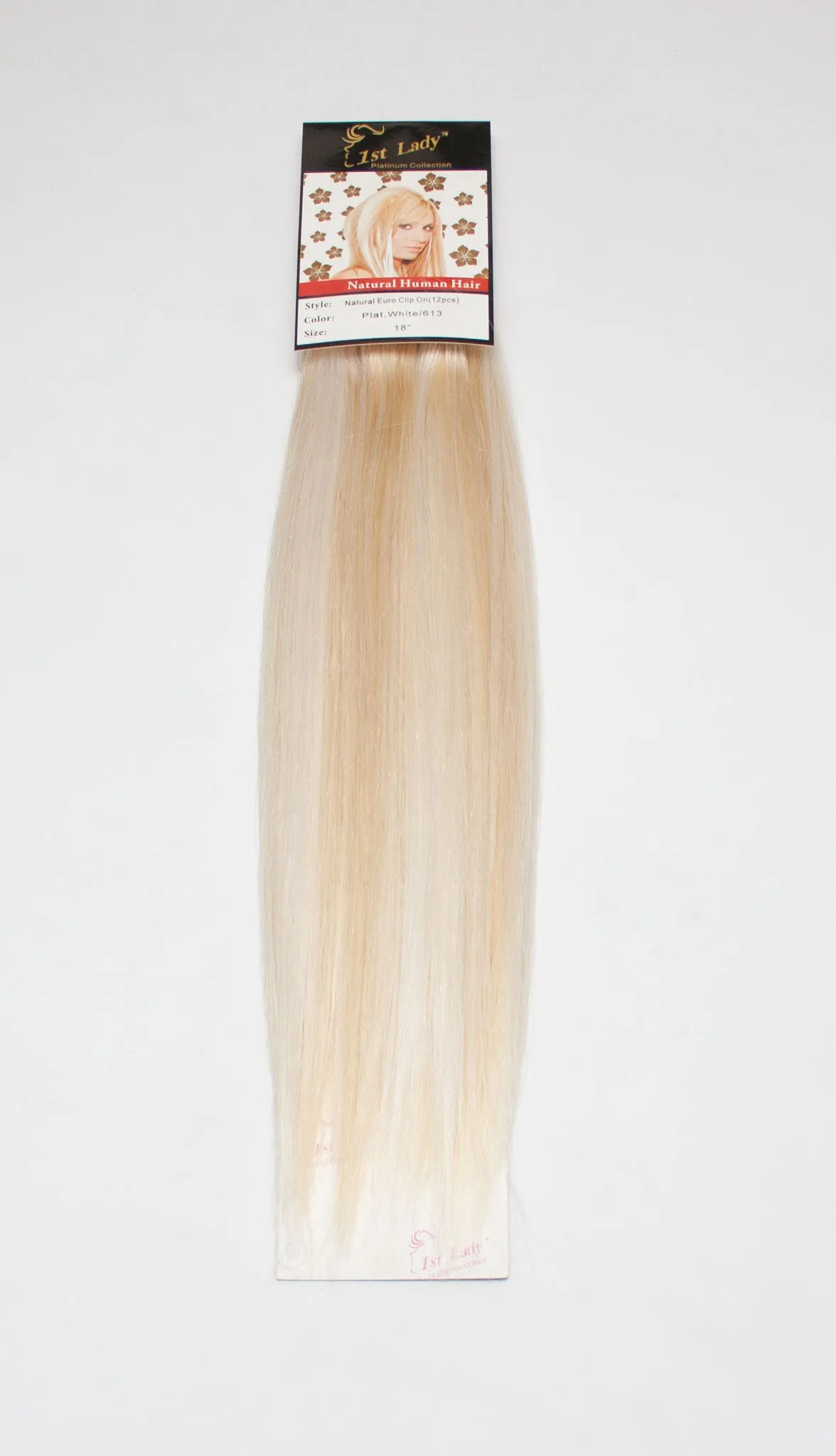 1st Lady Natural Euro Human Hair Blended Clip on Hair Extensions 18" (12Pcs)