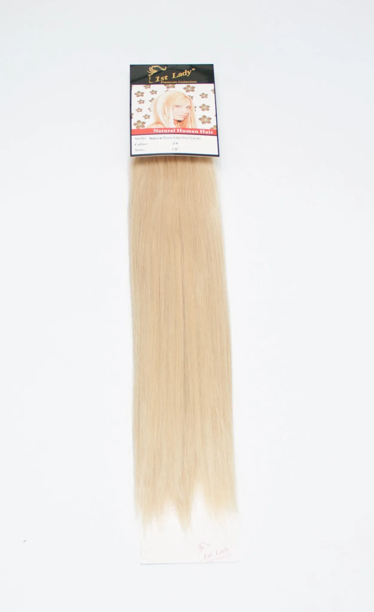 1st Lady Natural Euro Human Hair Blended Clip on Hair Extensions 18" (12Pcs)