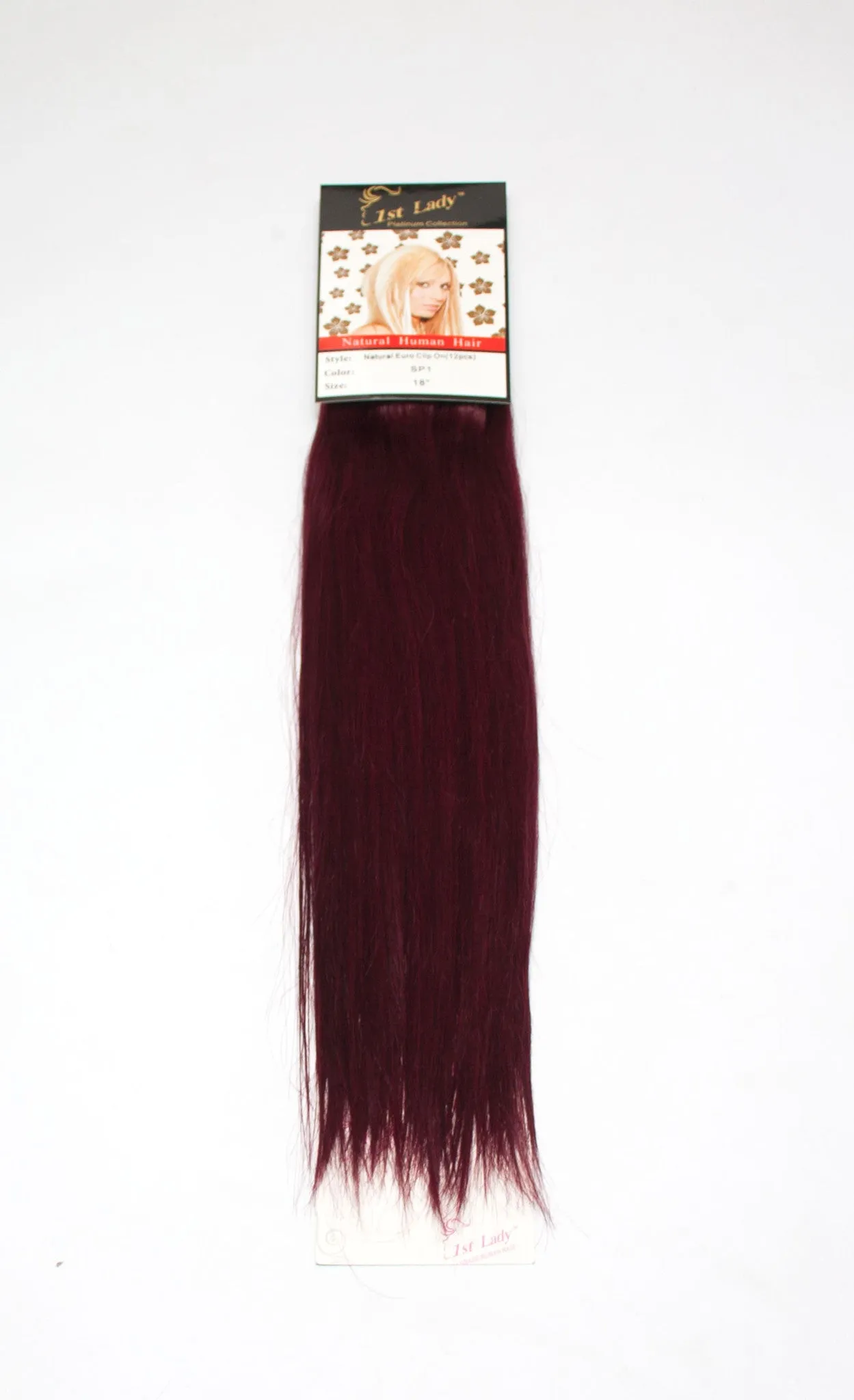 1st Lady Natural Euro Human Hair Blended Clip on Hair Extensions 18" (12Pcs)
