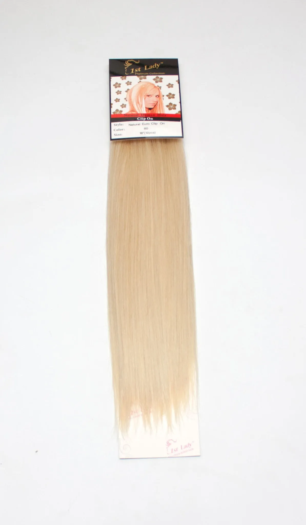 1st Lady Natural Euro Human Hair Blended Clip on Hair Extensions 18" (12Pcs)