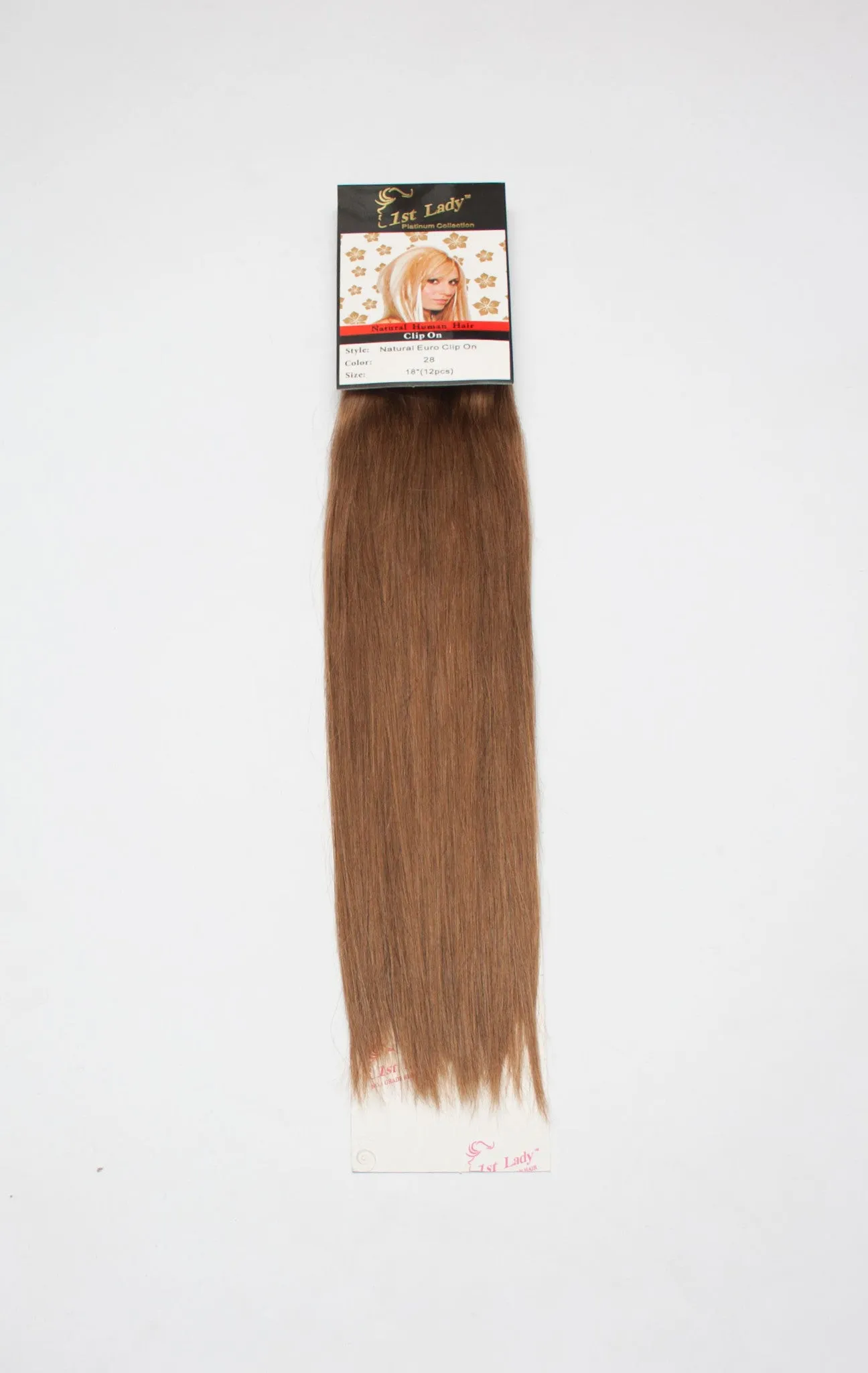 1st Lady Natural Euro Human Hair Blended Clip on Hair Extensions 18" (12Pcs)