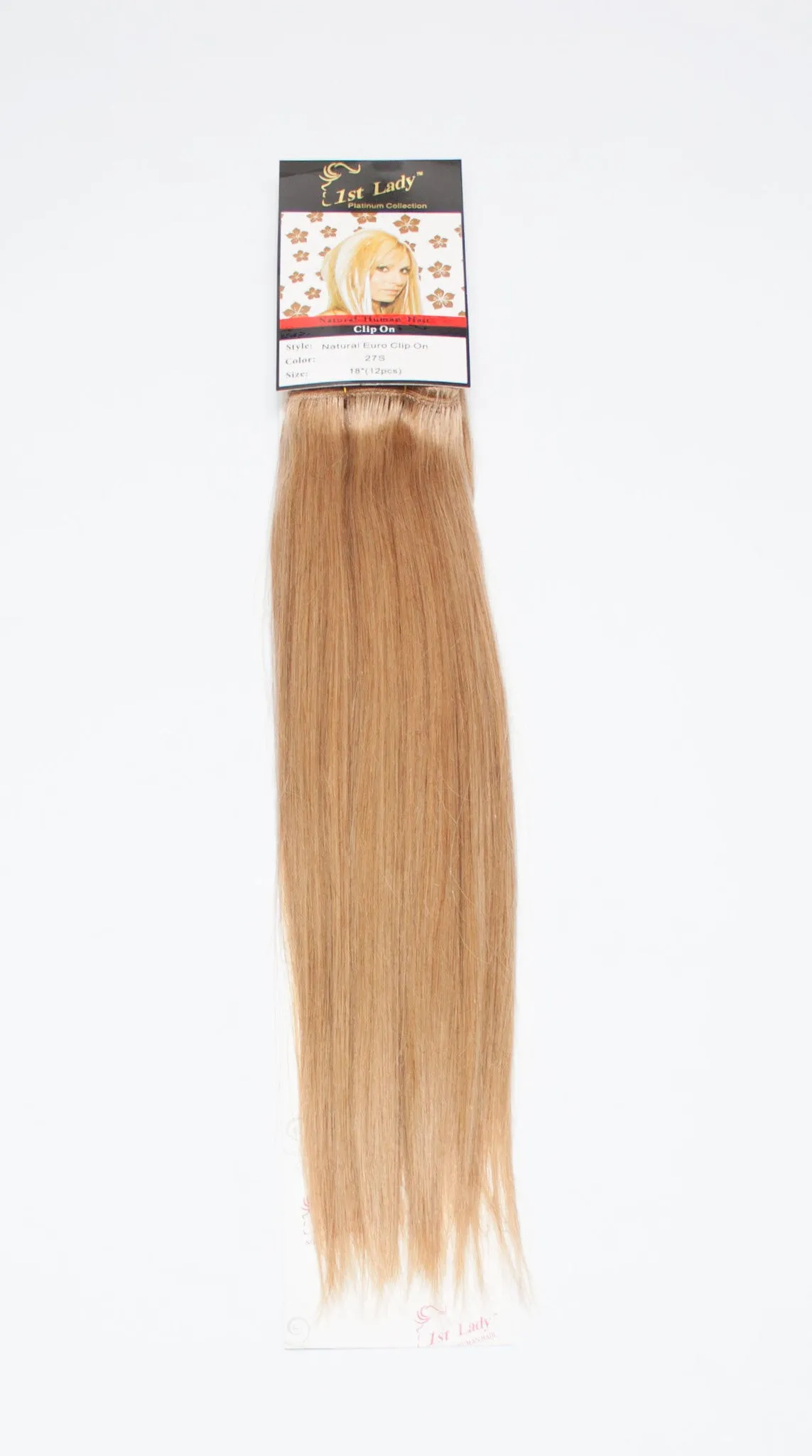 1st Lady Natural Euro Human Hair Blended Clip on Hair Extensions 18" (12Pcs)