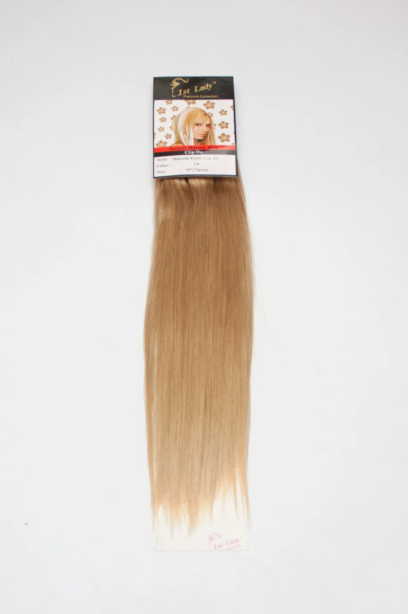 1st Lady Natural Euro Human Hair Blended Clip on Hair Extensions 18" (12Pcs)