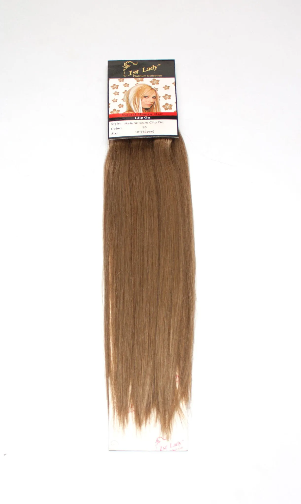 1st Lady Natural Euro Human Hair Blended Clip on Hair Extensions 18" (12Pcs)