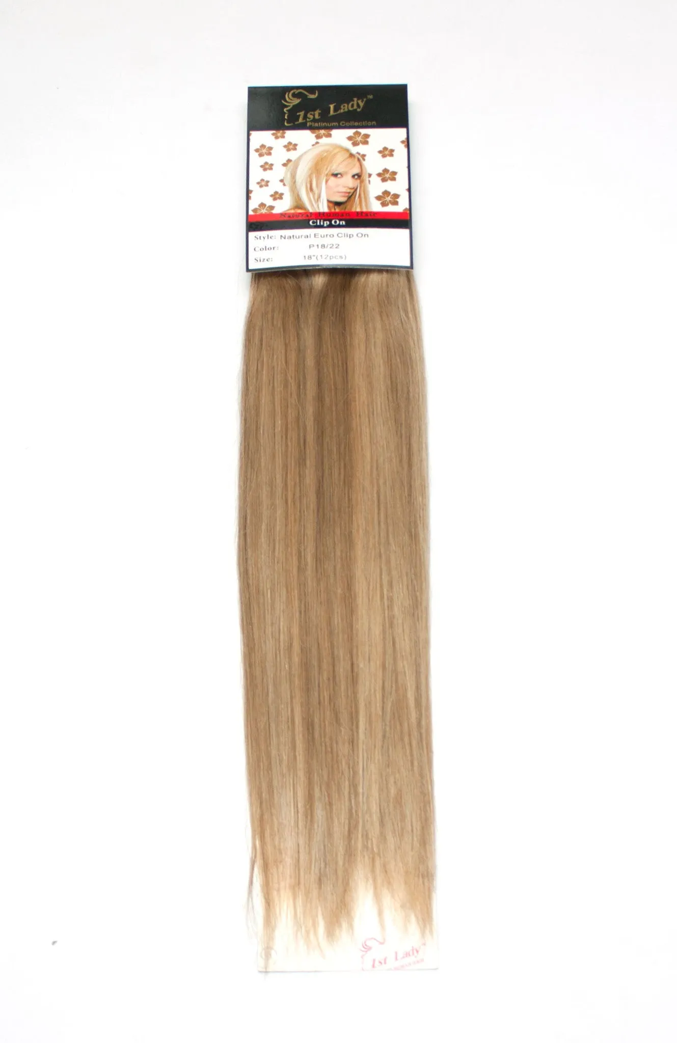 1st Lady Natural Euro Human Hair Blended Clip on Hair Extensions 18" (12Pcs)