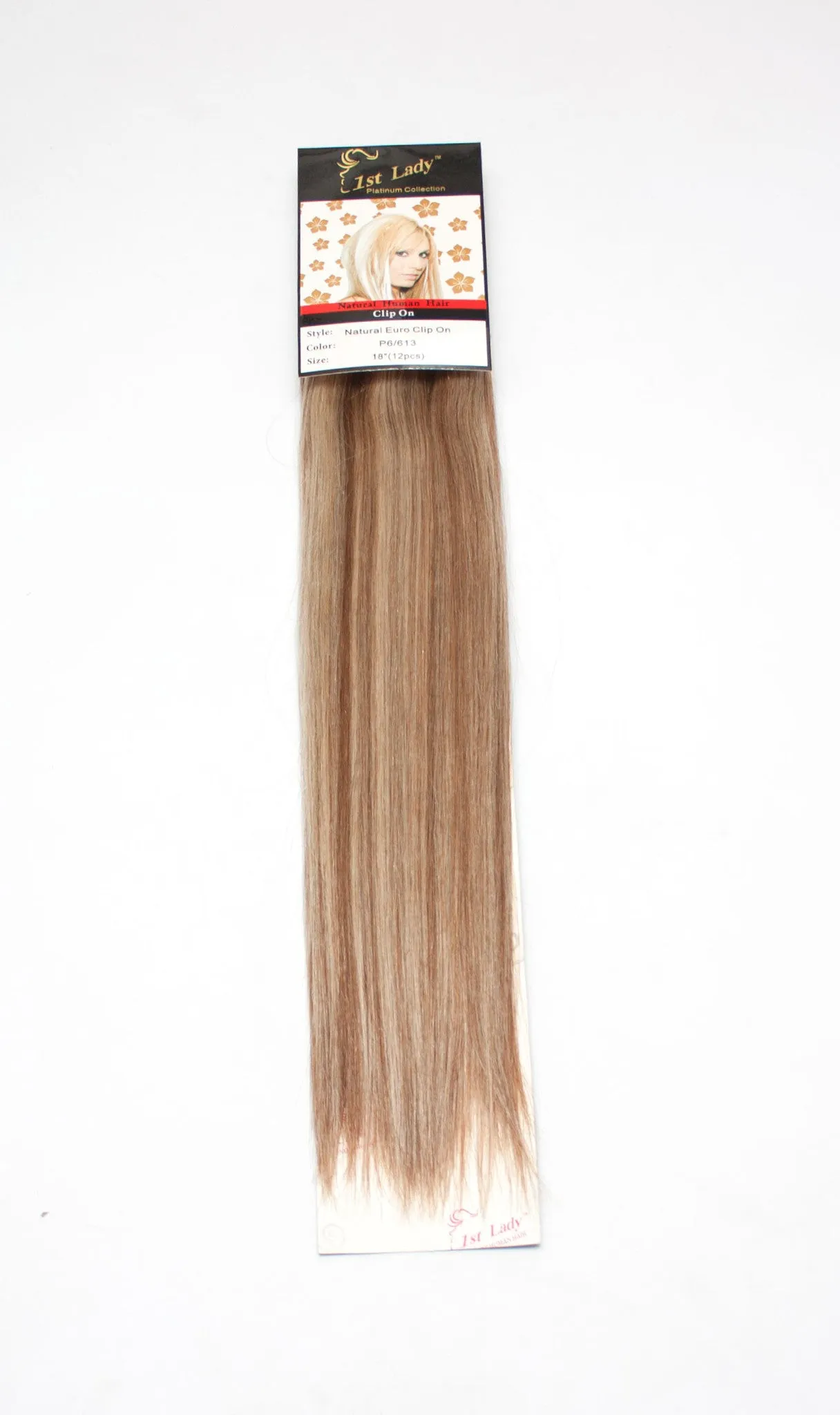 1st Lady Natural Euro Human Hair Blended Clip on Hair Extensions 18" (12Pcs)