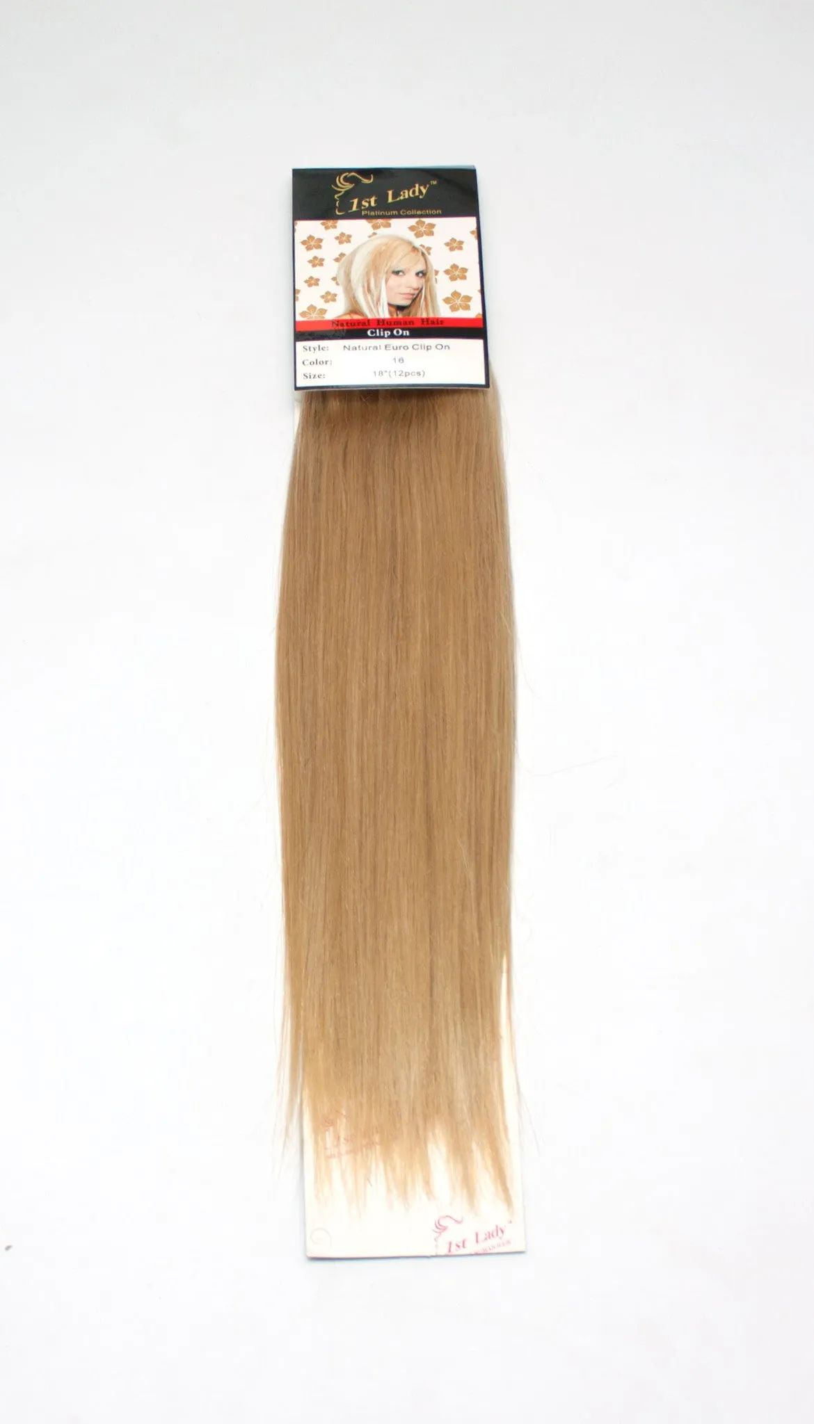 1st Lady Natural Euro Human Hair Blended Clip on Hair Extensions 18" (12Pcs)