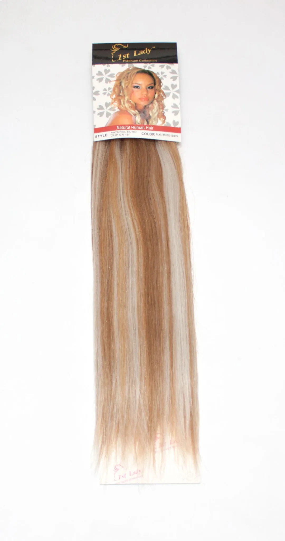 1st Lady Natural Euro Human Hair Blended Clip on Hair Extensions 18" (12Pcs)
