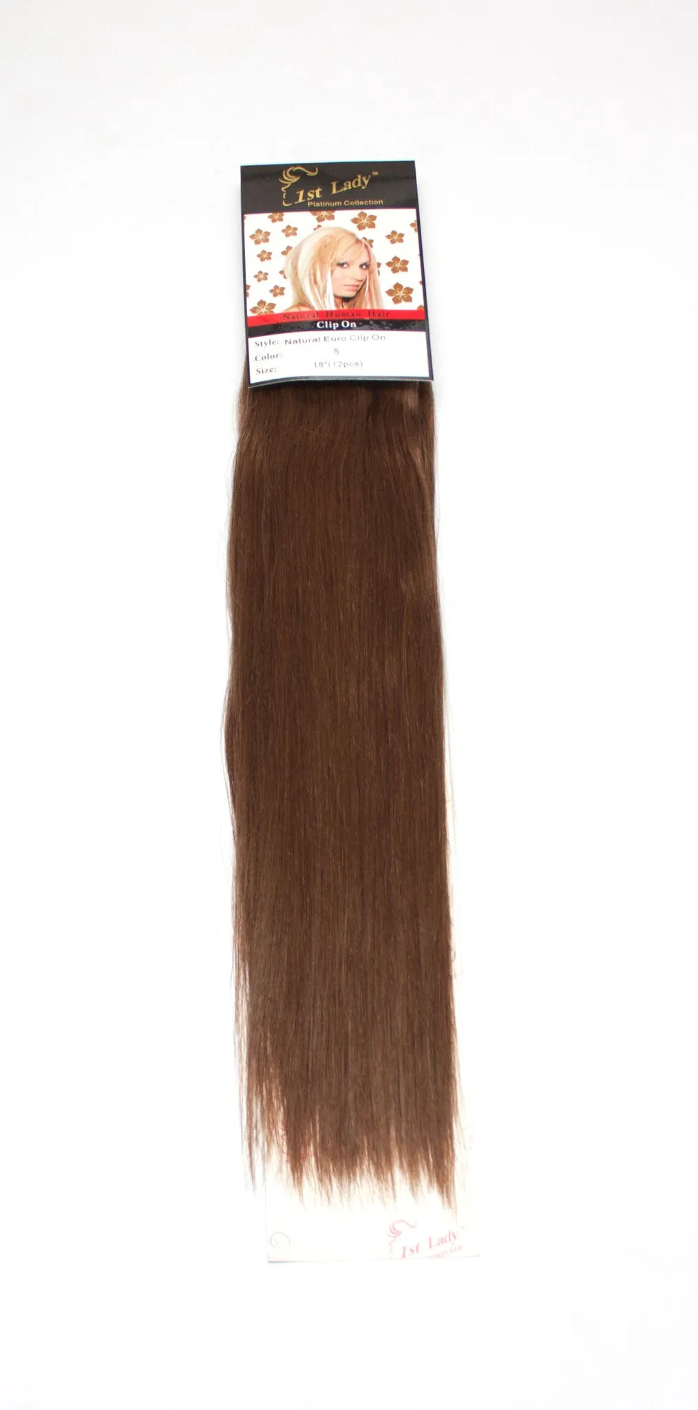 1st Lady Natural Euro Human Hair Blended Clip on Hair Extensions 18" (12Pcs)