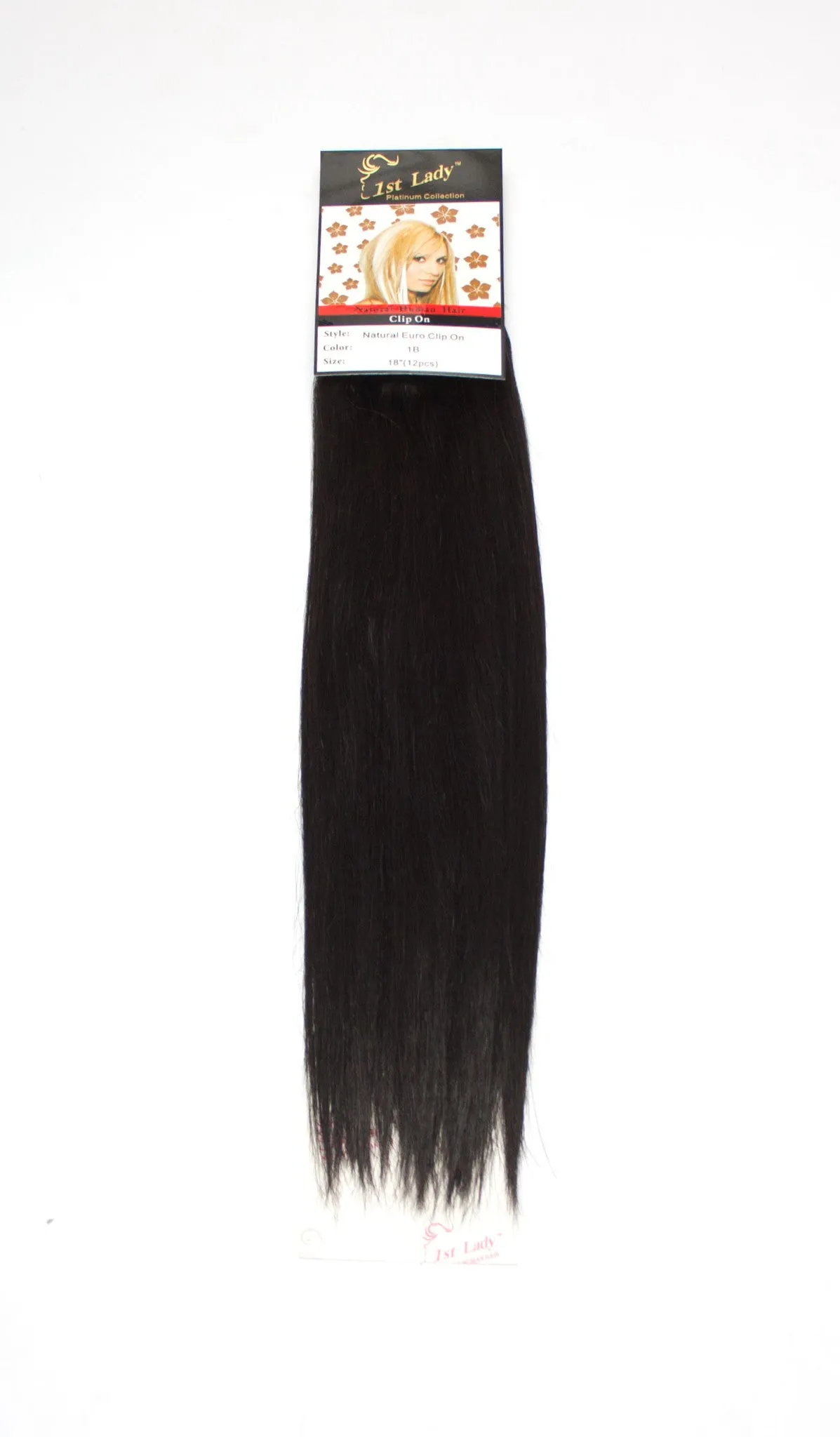 1st Lady Natural Euro Human Hair Blended Clip on Hair Extensions 18" (12Pcs)