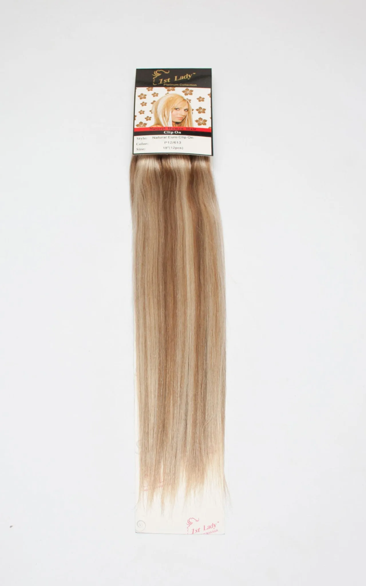 1st Lady Natural Euro Human Hair Blended Clip on Hair Extensions 18" (12Pcs)
