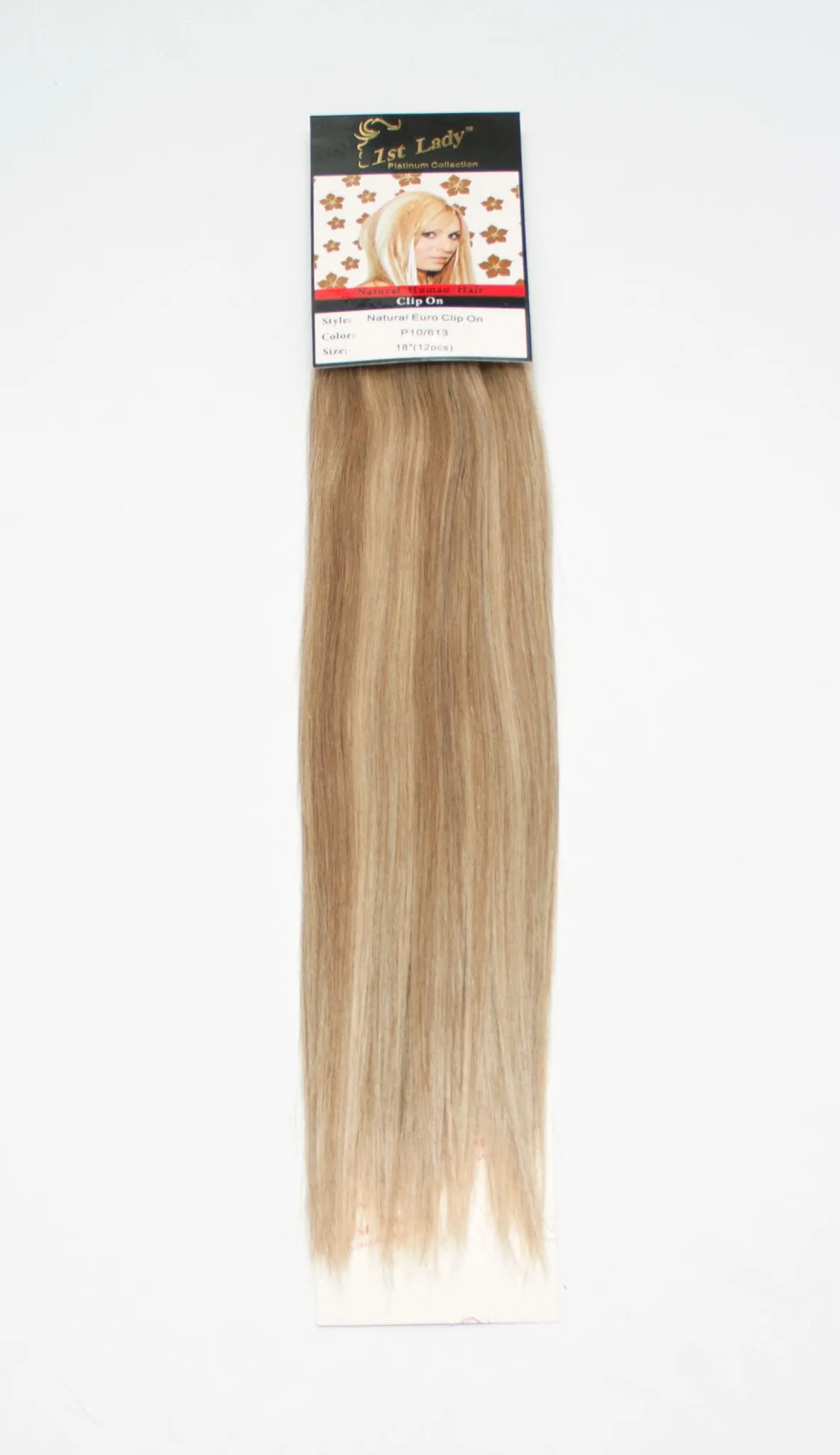 1st Lady Natural Euro Human Hair Blended Clip on Hair Extensions 18" (12Pcs)