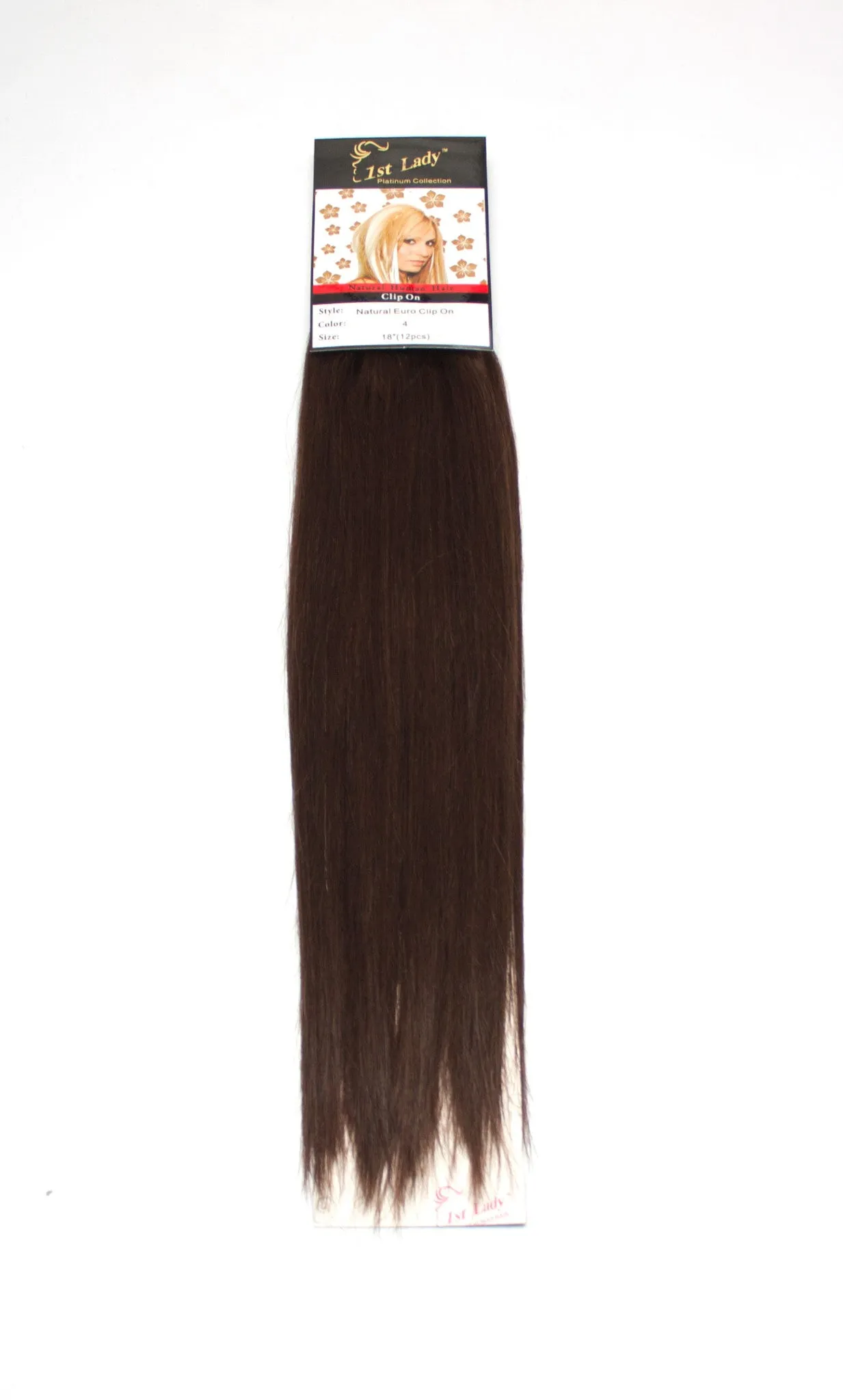 1st Lady Natural Euro Human Hair Blended Clip on Hair Extensions 18" (12Pcs)