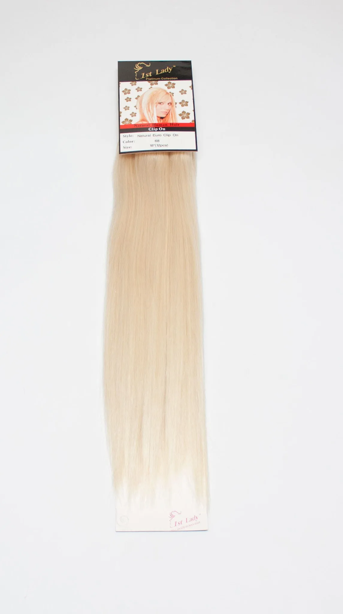 1st Lady Natural Euro Human Hair Blended Clip on Hair Extensions 18" (12Pcs)