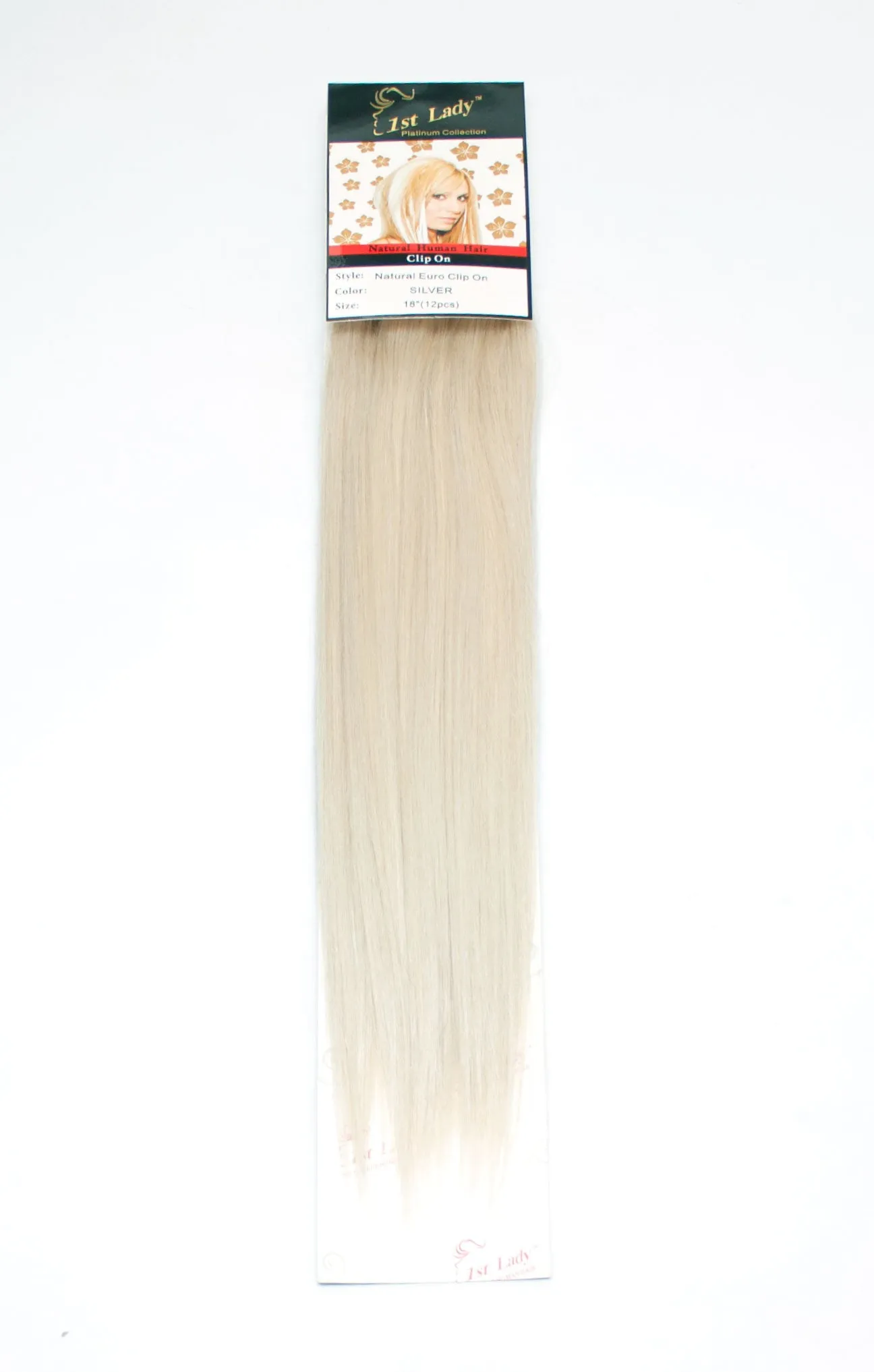 1st Lady Natural Euro Human Hair Blended Clip on Hair Extensions 18" (12Pcs)