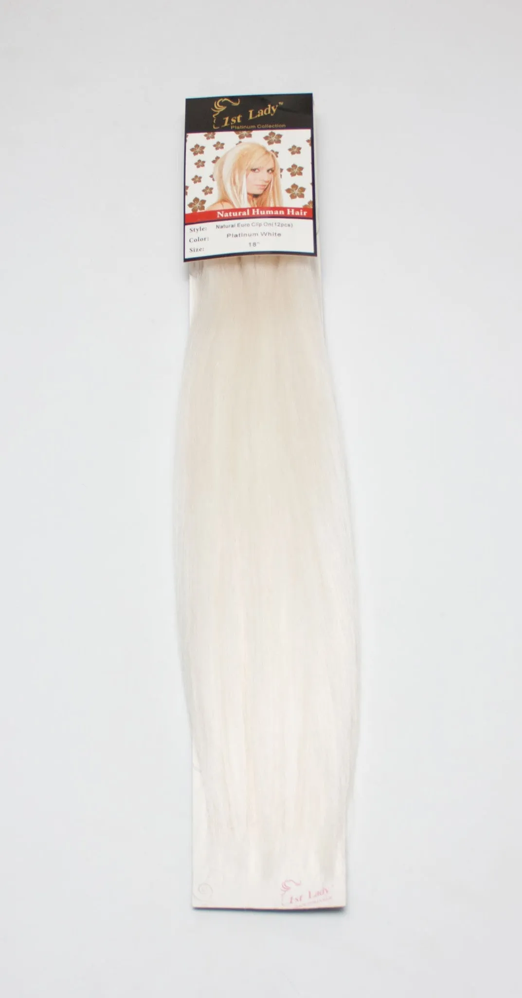1st Lady Natural Euro Human Hair Blended Clip on Hair Extensions 18" (12Pcs)