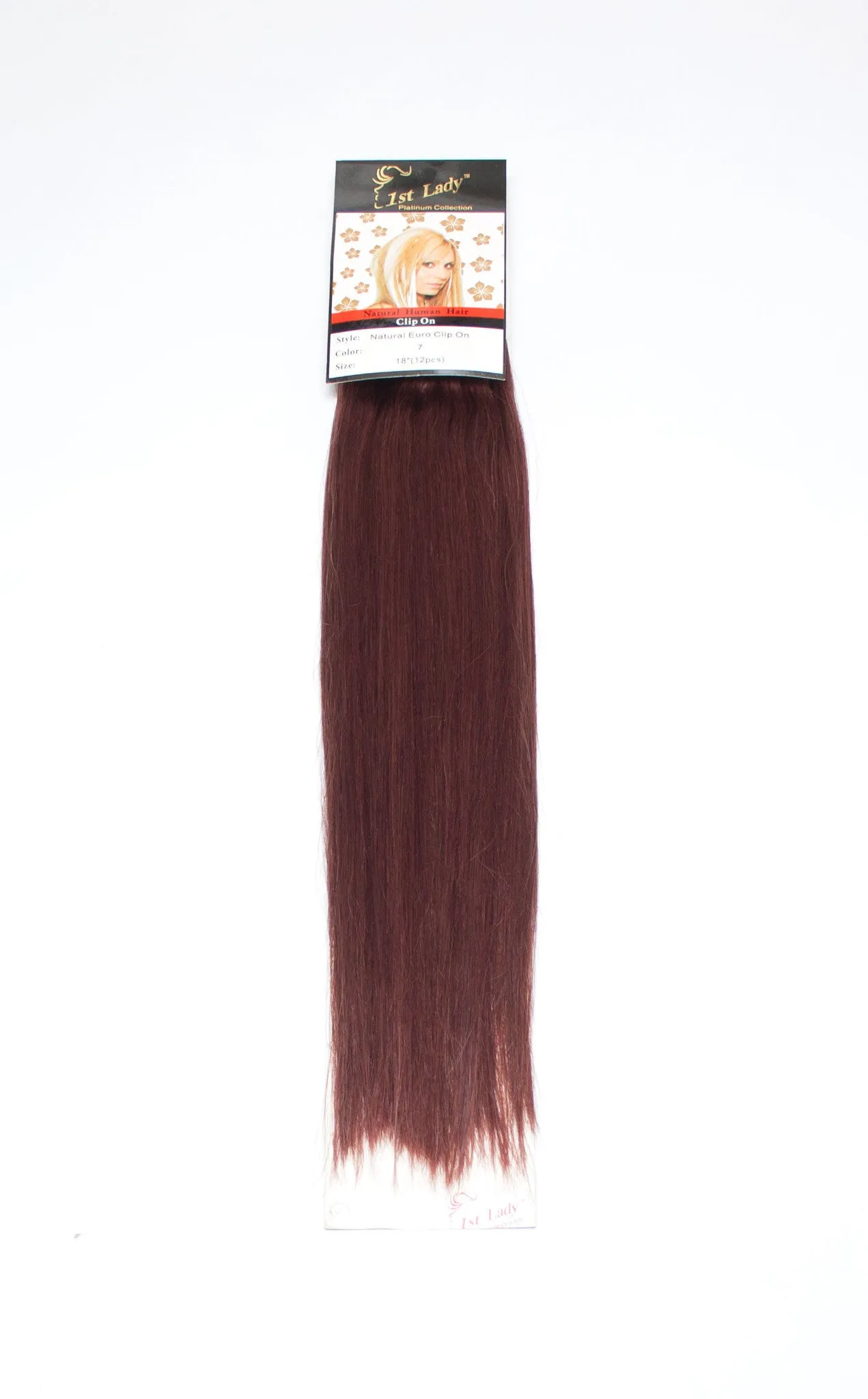 1st Lady Natural Euro Human Hair Blended Clip on Hair Extensions 18" (12Pcs)