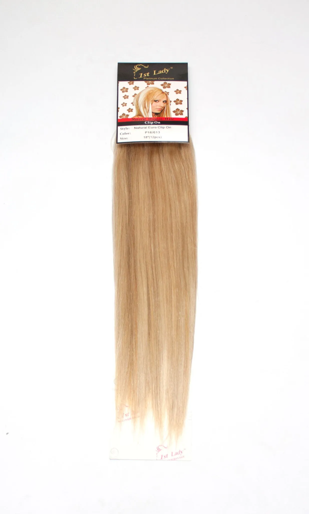 1st Lady Natural Euro Human Hair Blended Clip on Hair Extensions 18" (12Pcs)