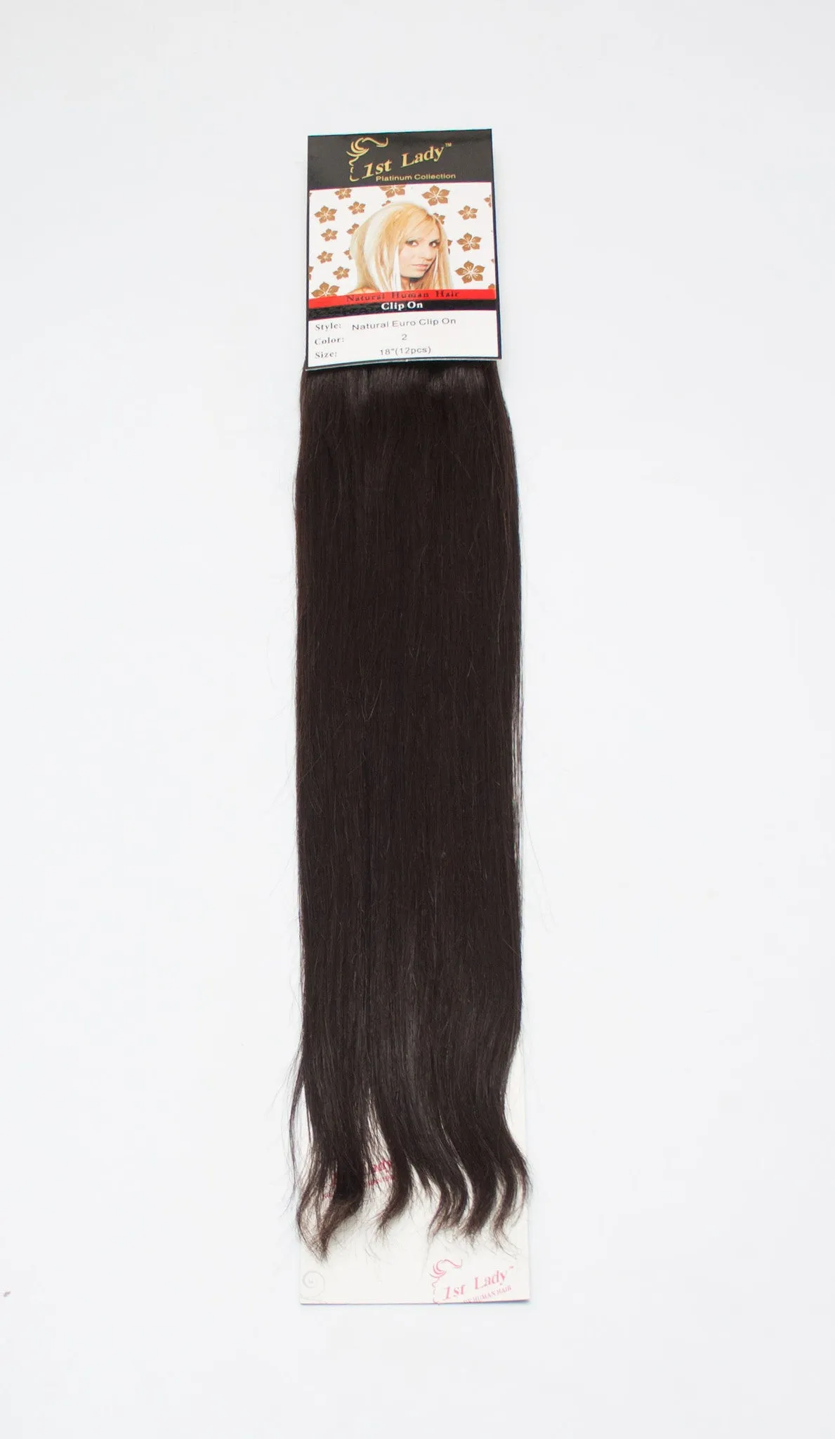 1st Lady Natural Euro Human Hair Blended Clip on Hair Extensions 18" (12Pcs)