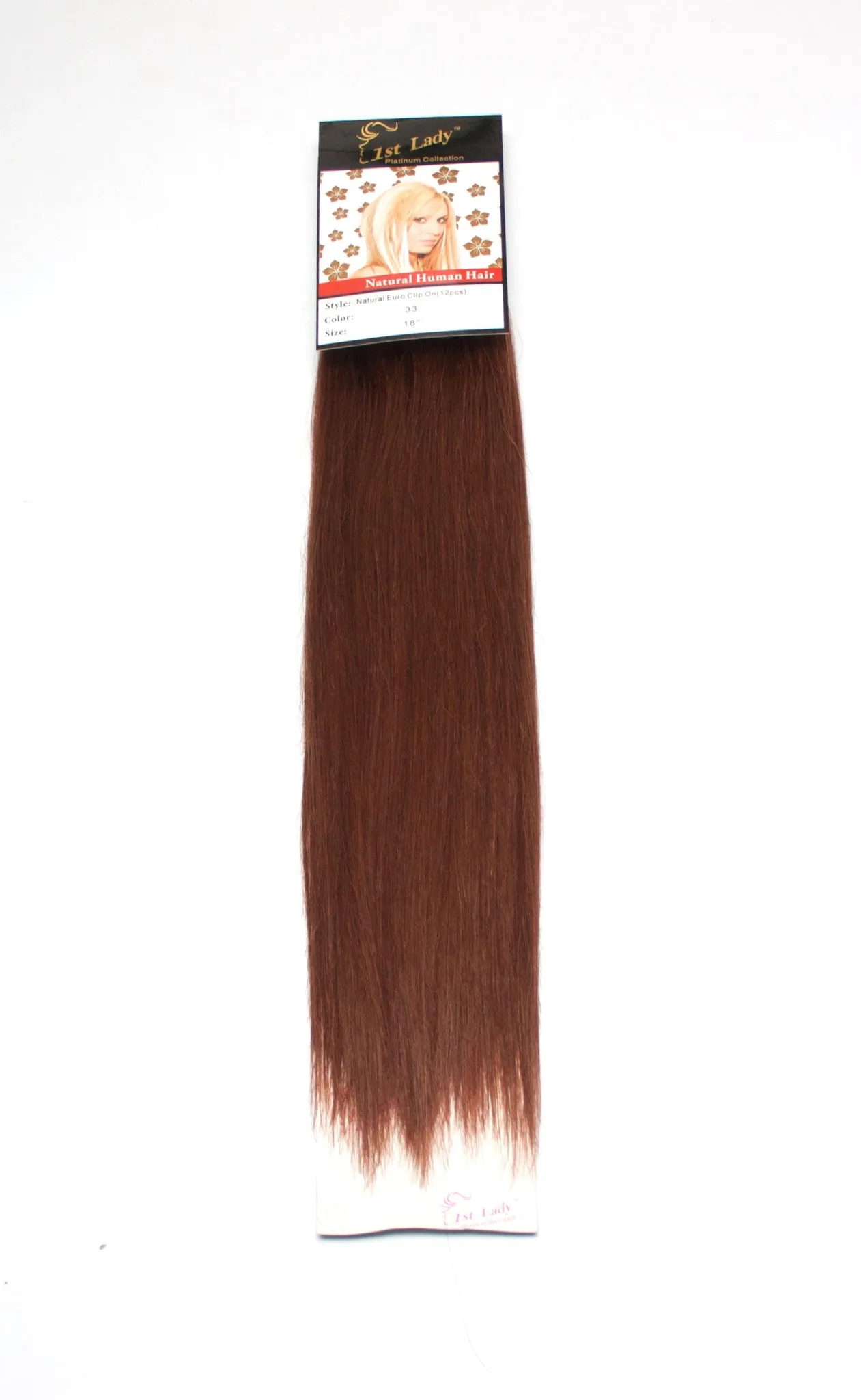 1st Lady Natural Euro Human Hair Blended Clip on Hair Extensions 18" (12Pcs)