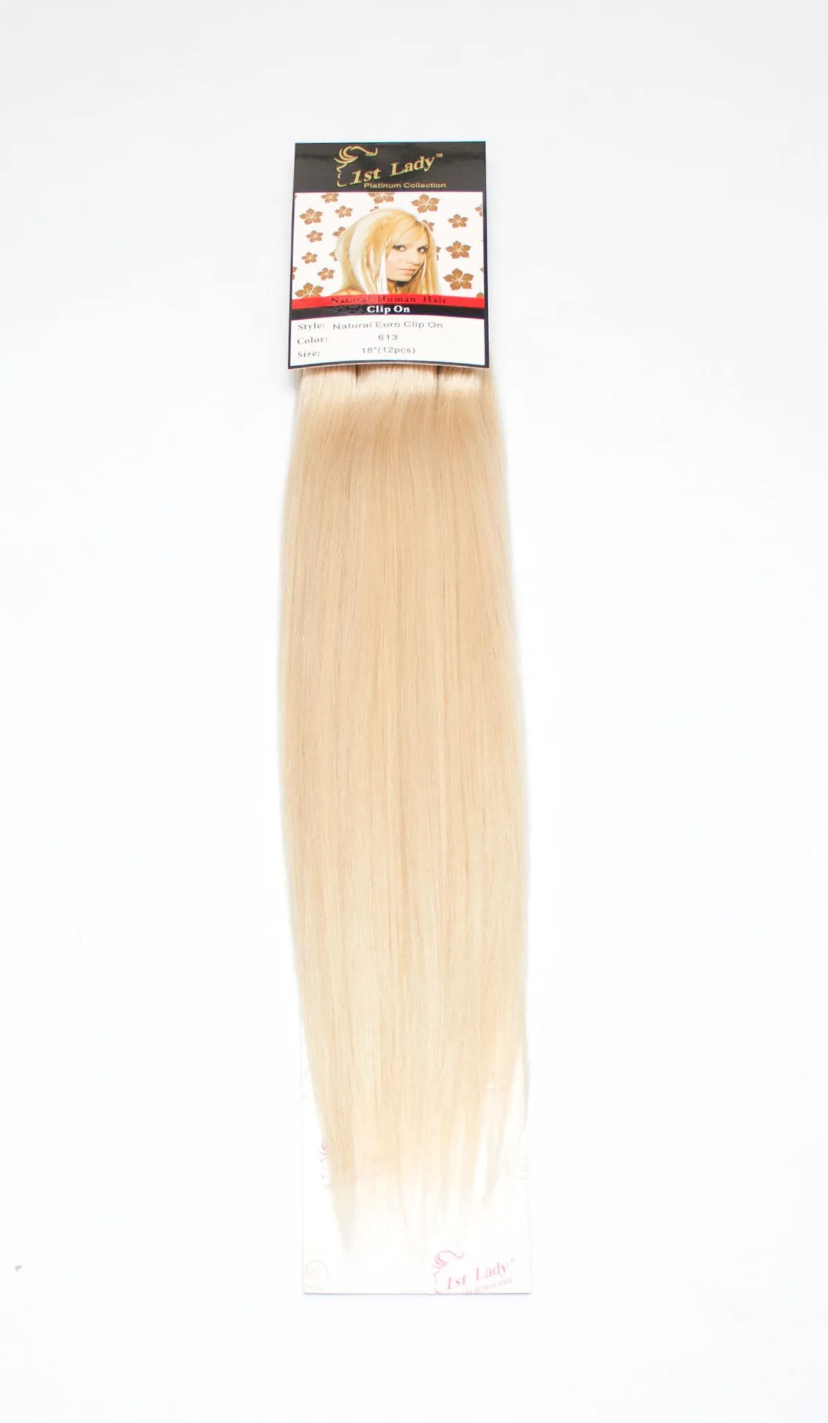 1st Lady Natural Euro Human Hair Blended Clip on Hair Extensions 18" (12Pcs)
