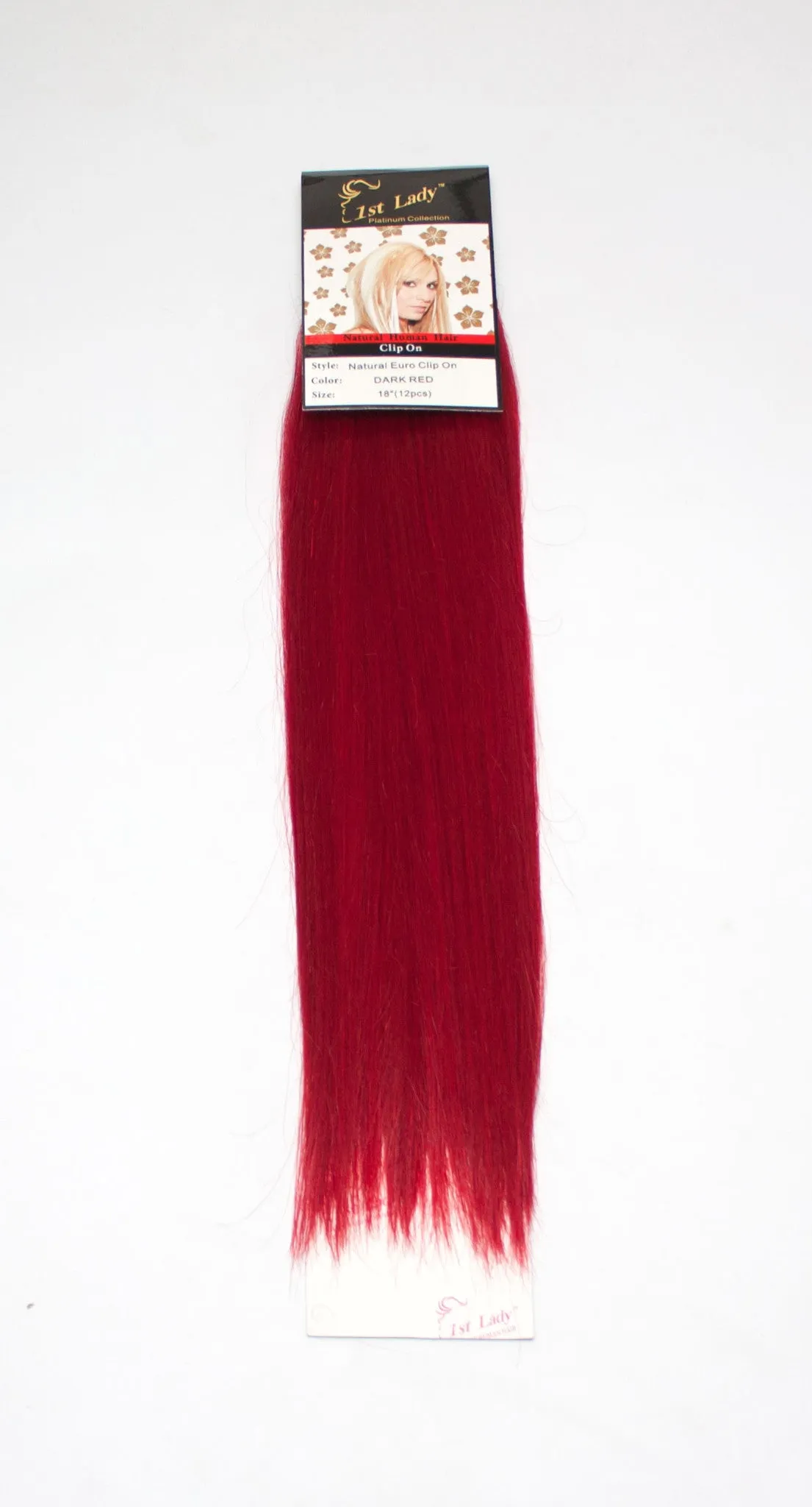 1st Lady Natural Euro Human Hair Blended Clip on Hair Extensions 18" (12Pcs)