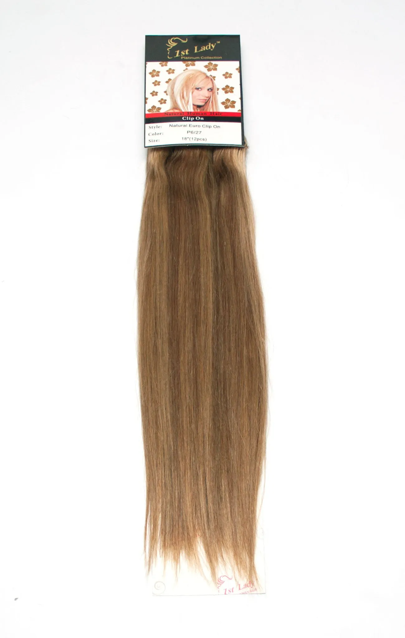 1st Lady Natural Euro Human Hair Blended Clip on Hair Extensions 18" (12Pcs)