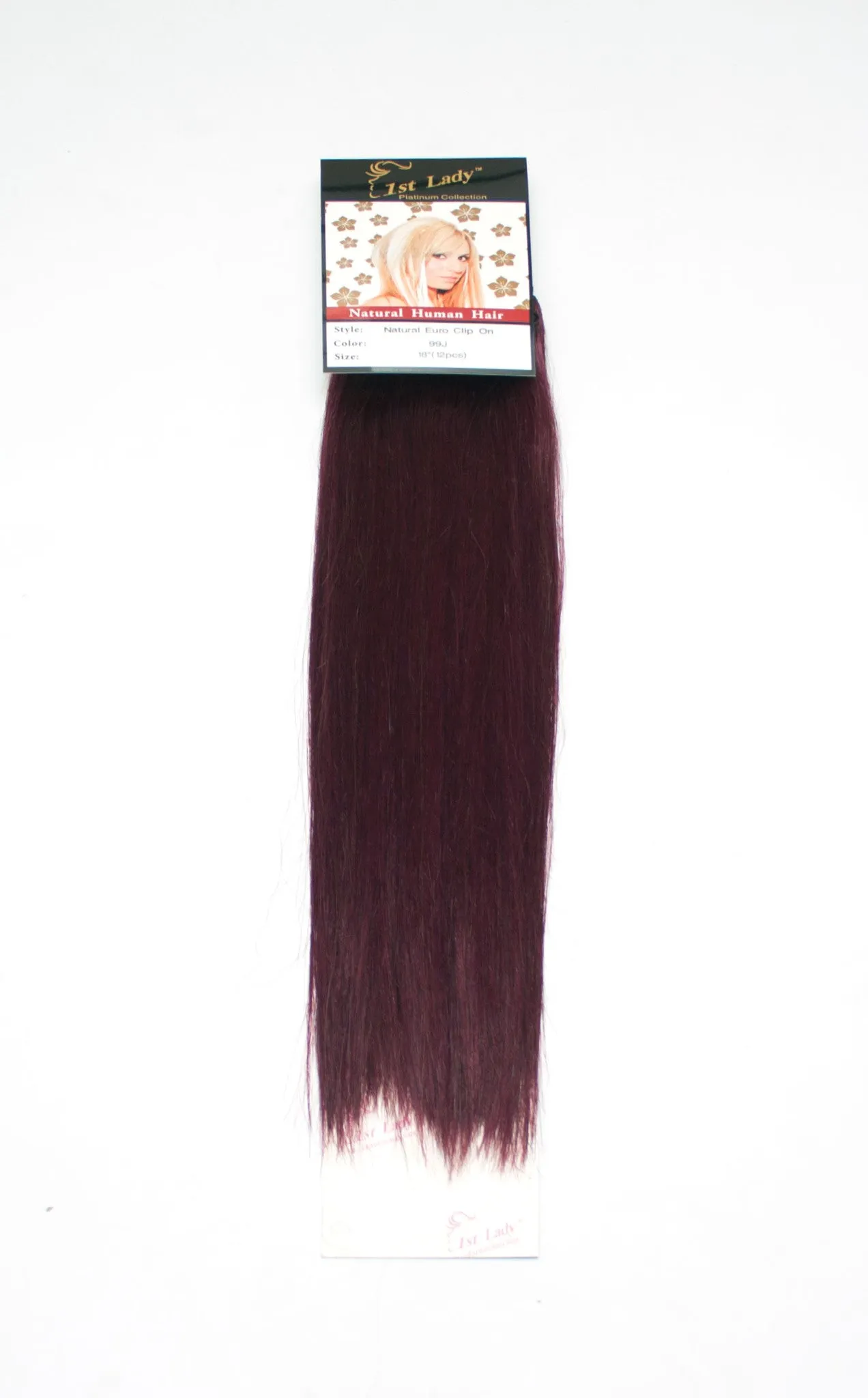 1st Lady Natural Euro Human Hair Blended Clip on Hair Extensions 18" (12Pcs)
