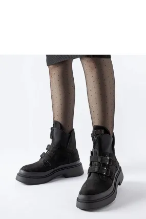 Black platform boots with buckles
