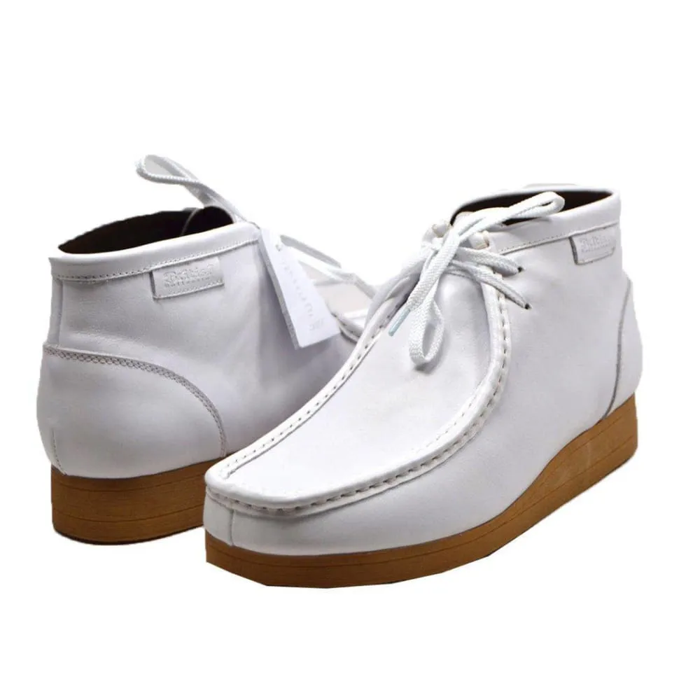 British Walkers New Castle 2 Wallabee Boots Men's White Leather