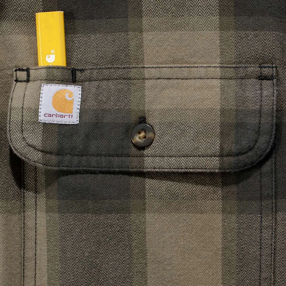 Carhartt&#x20;104144&#x20;Hubbard&#x20;Slim&#x20;Fit&#x20;Flannel&#x20;Shirt&#x20;-&#x20;Burnt&#x20;Olive