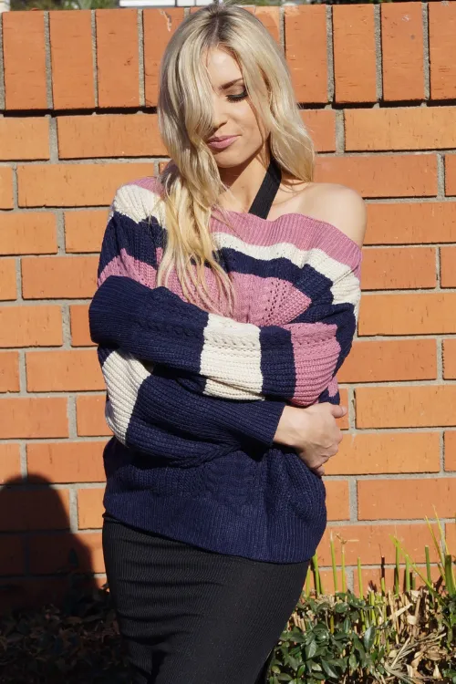 Color Me Happy Off Shoulder Sweater
