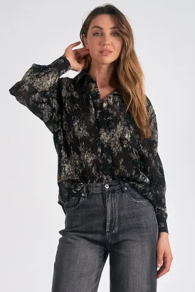 Gold Shimmer Button Down Top