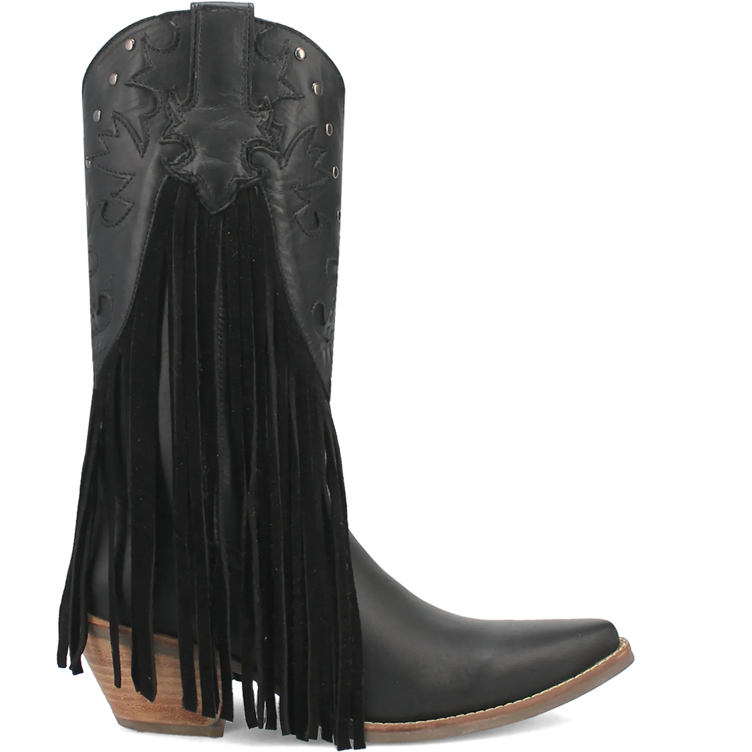 Hoedown Black Leather Fringe Boots (DS)