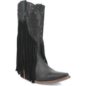 Hoedown Black Leather Fringe Boots (DS)