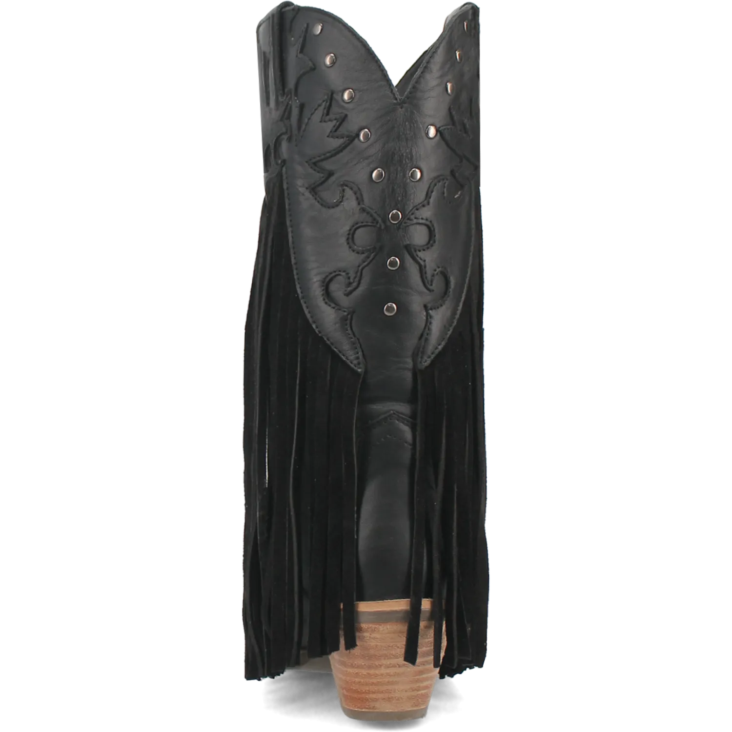 Hoedown Black Leather Fringe Boots (DS)