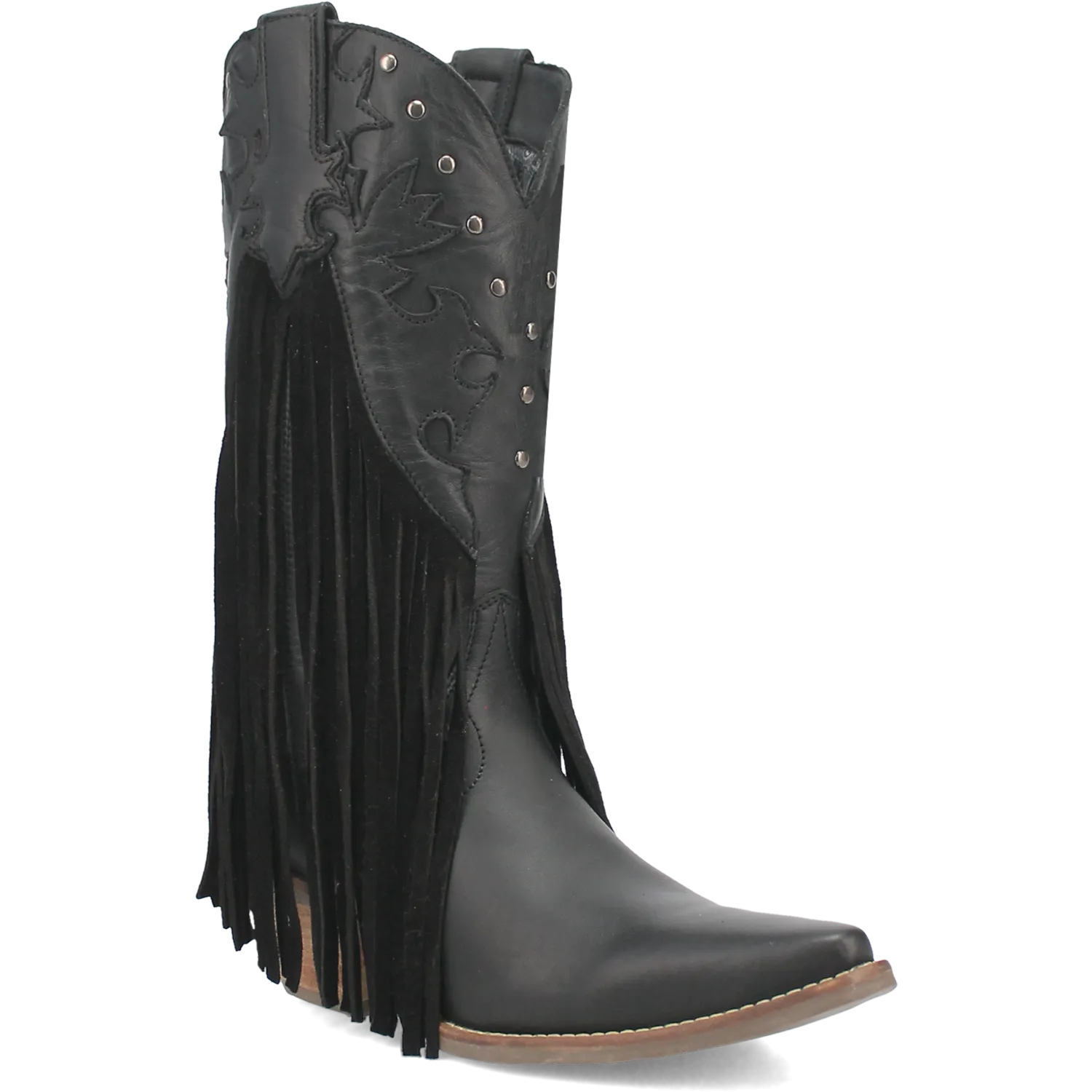 Hoedown Black Leather Fringe Boots (DS)
