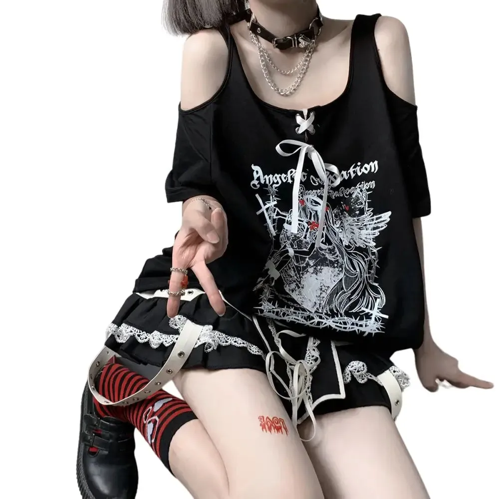 Japanese Anime Angel Print T-Shirt