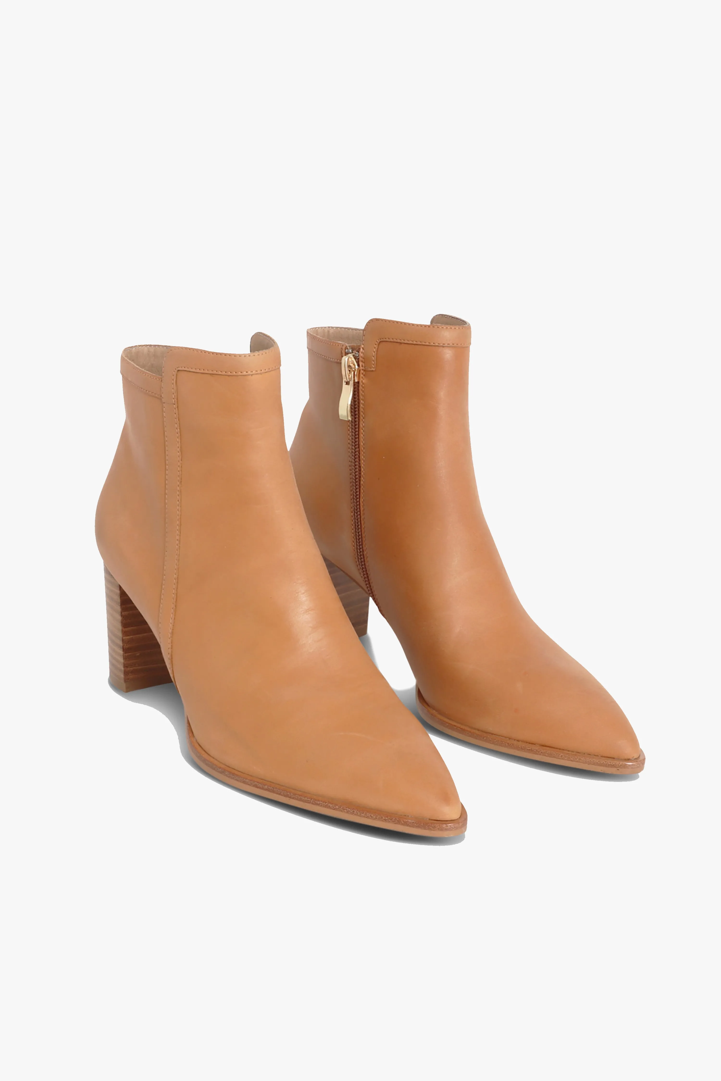 Marlee Mid Heel Tan Ankle Boot