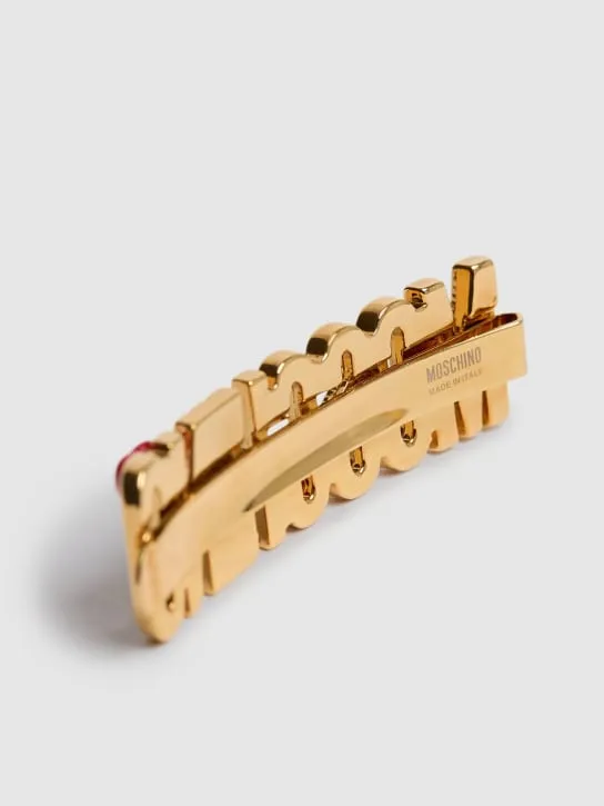 Moschino   Heart logo metal hair clip 