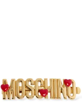 Moschino   Heart logo metal hair clip 